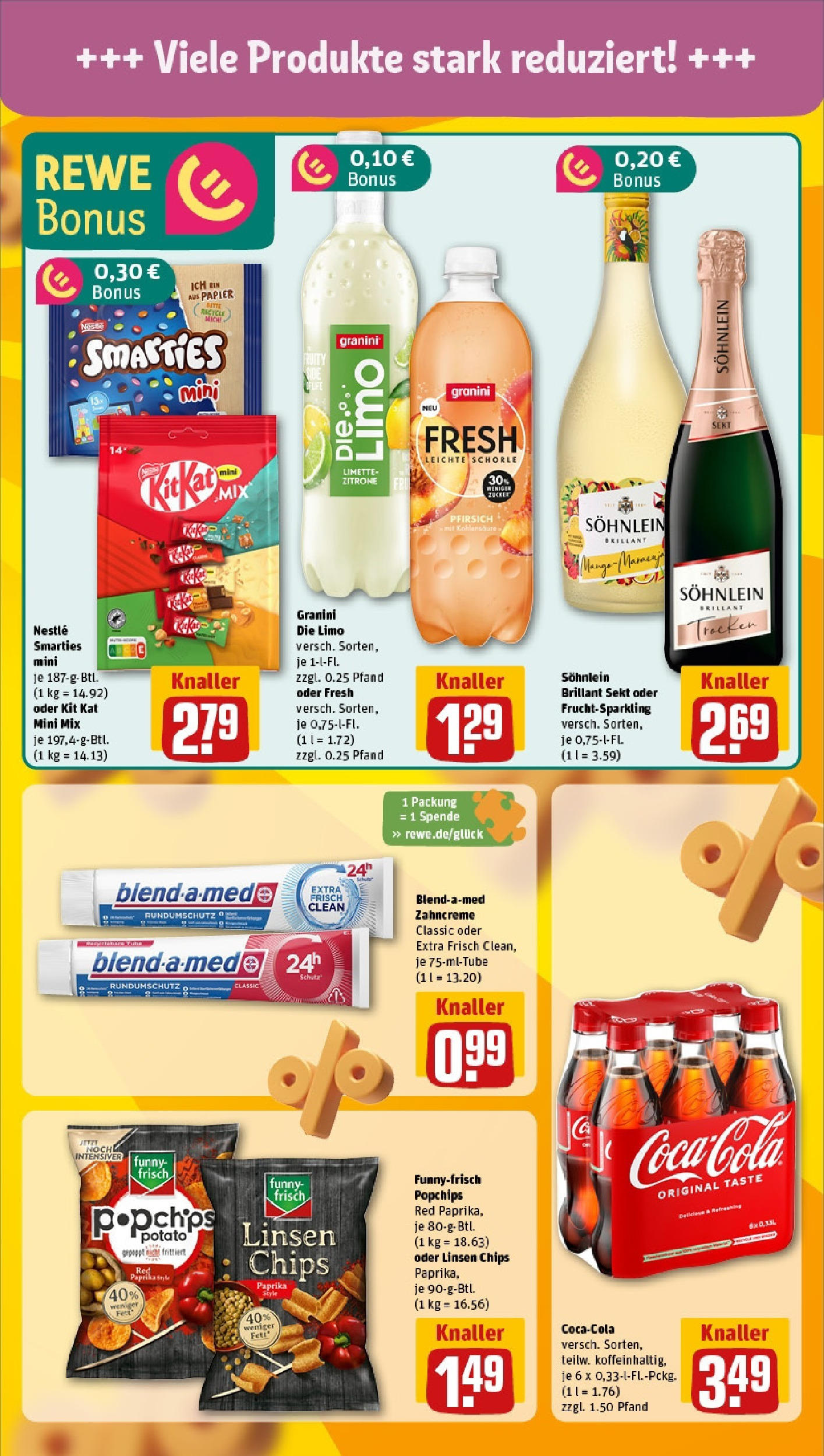 REWE Prospekt ab 15.06.2025 zum Blättern » Angebote | Seite: 5 | Produkte: Smarties, Paprika, Zitrone, Granini die limo
