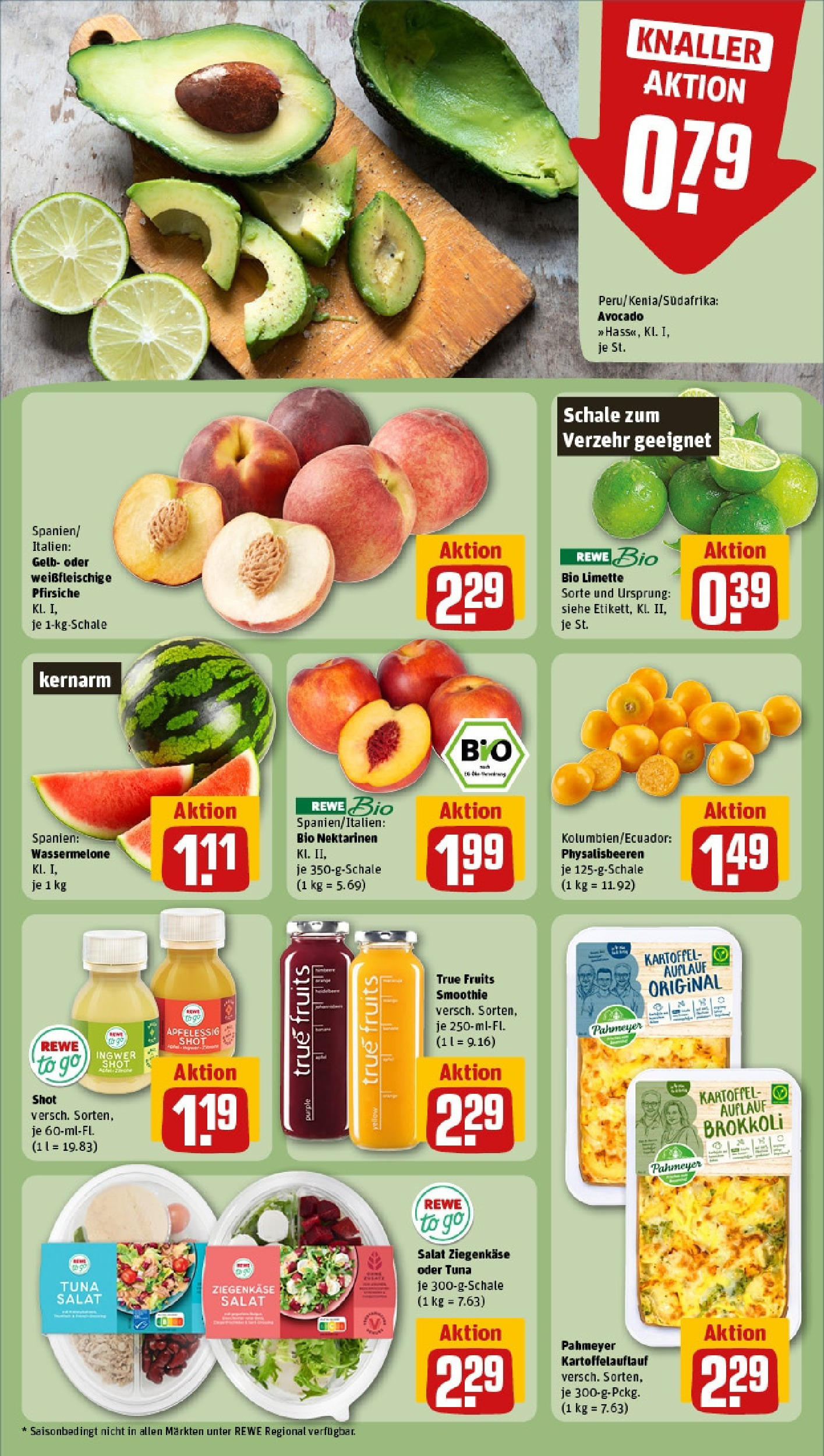 REWE Prospekt ab 15.06.2025 zum Blättern » Angebote | Seite: 6 | Produkte: Nektarinen, Avocado, Limette, Salat