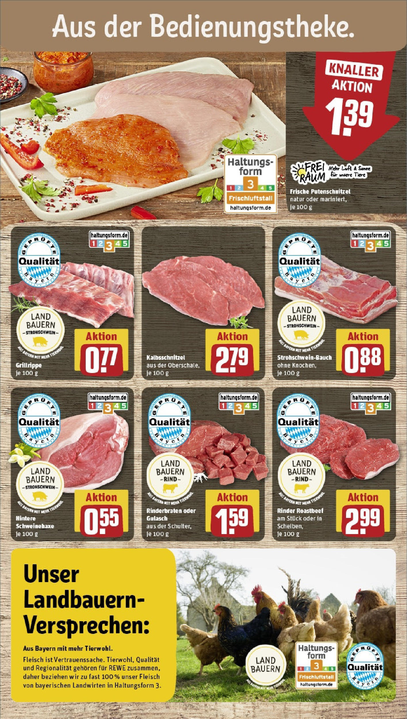 REWE Prospekt ab 15.06.2025 zum Blättern » Angebote | Seite: 10 | Produkte: Roastbeef, Gulasch, Putenschnitzel, Fleisch