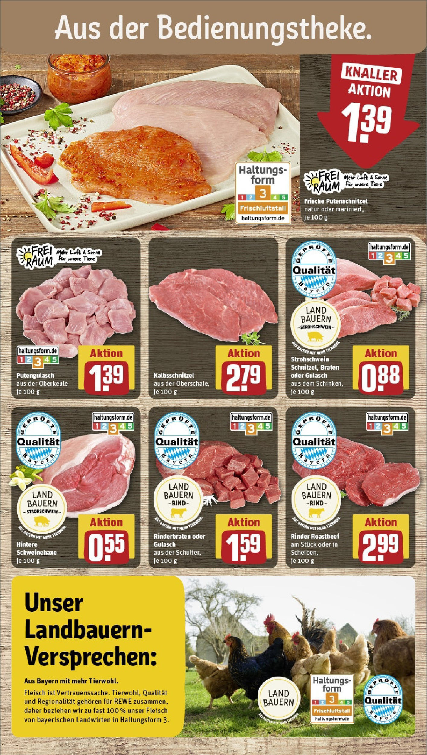 REWE Prospekt ab 15.06.2025 zum Blättern » Angebote | Seite: 10 | Produkte: Roastbeef, Gulasch, Putenschnitzel, Fleisch