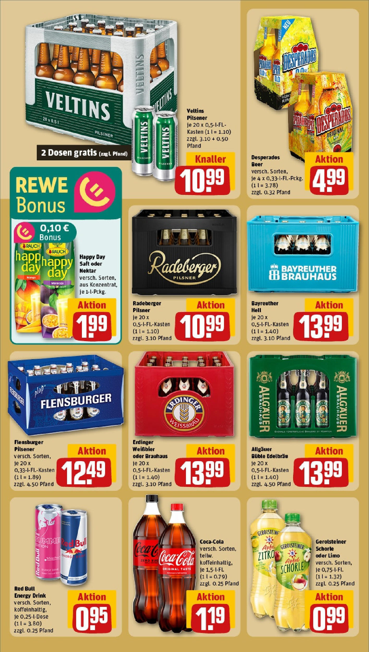 REWE Prospekt ab 15.06.2025 zum Blättern » Angebote | Seite: 16 | Produkte: Red bull, Coca cola, Veltins, Gerolsteiner