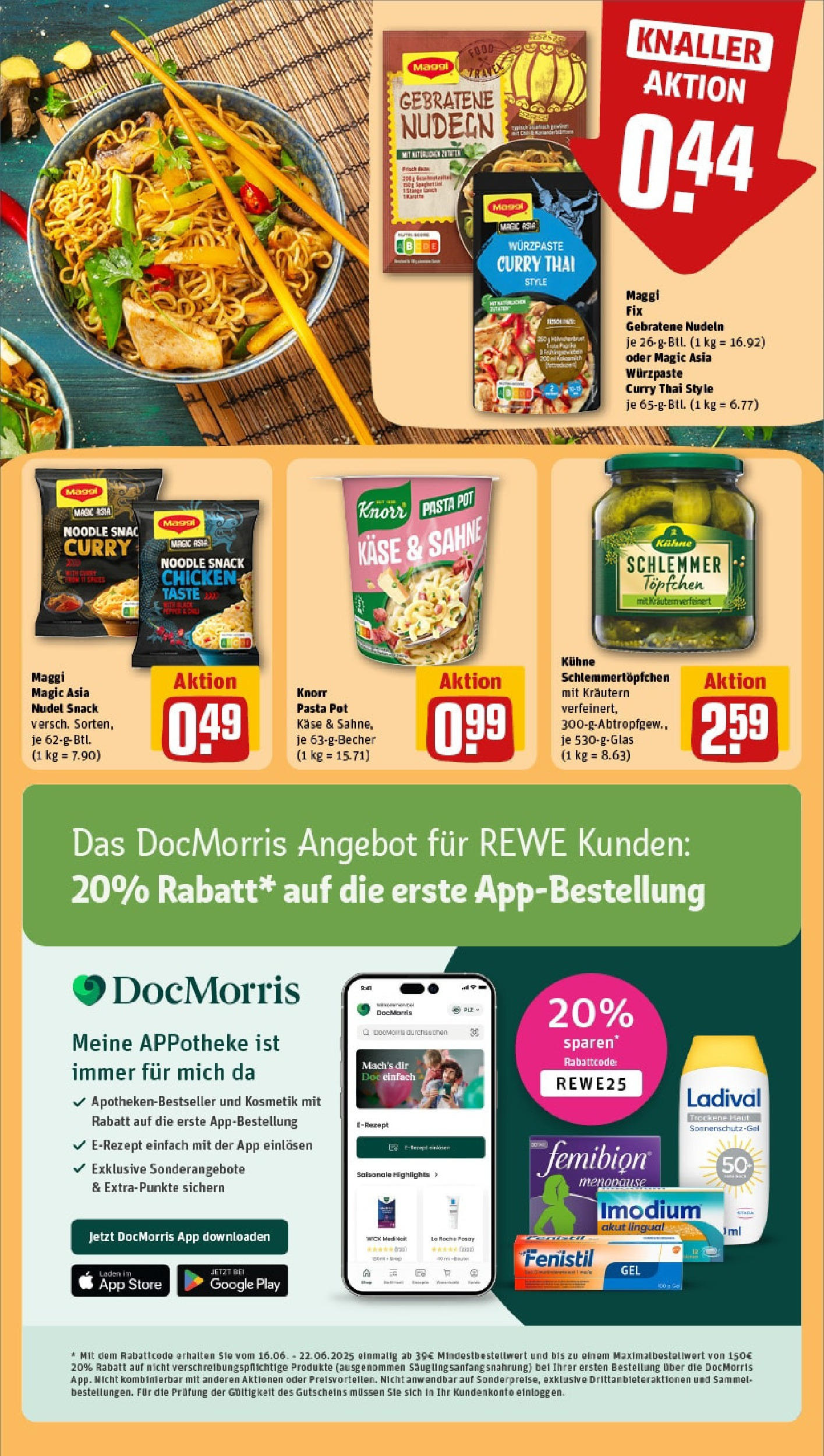 REWE Prospekt ab 15.06.2025 zum Blättern » Angebote | Seite: 18 | Produkte: Maggi, Käse, Nudeln, Sahne