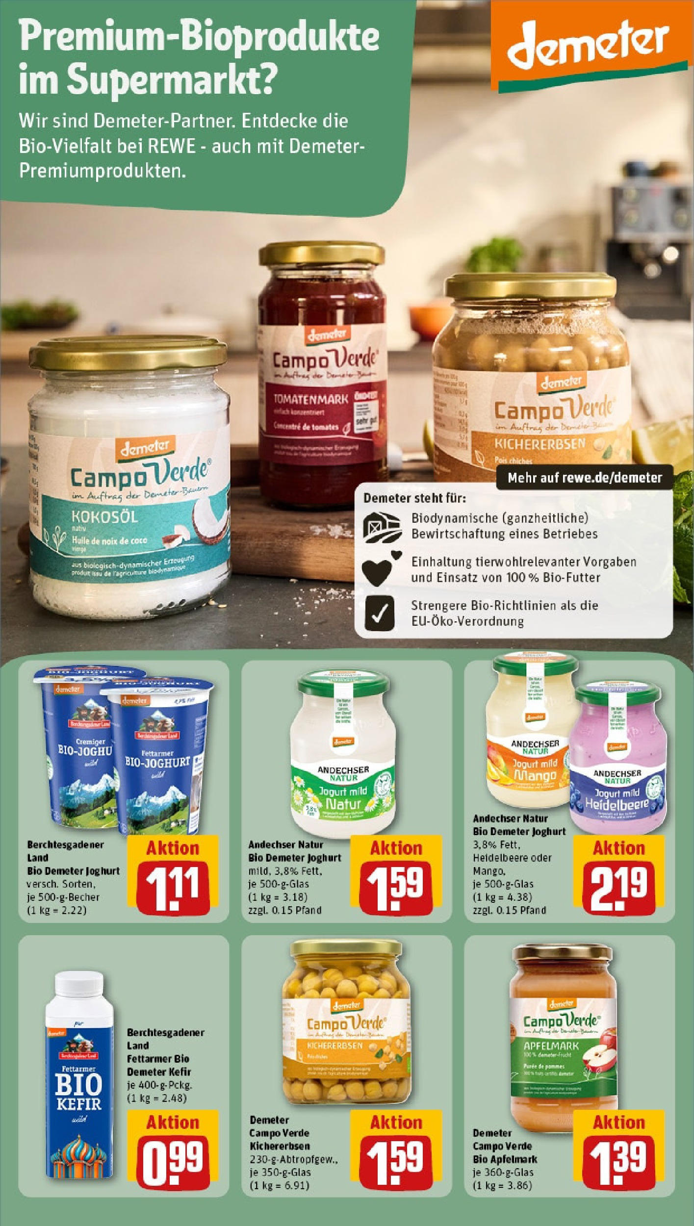 REWE Prospekt ab 15.06.2025 zum Blättern » Angebote | Seite: 21 | Produkte: Kefir, Pommes, Apple, Mango