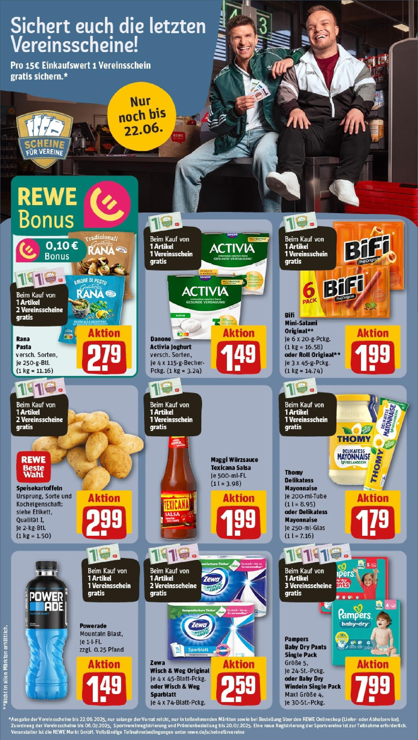 REWE Prospekt ab 15.06.2025 zum Blättern » Angebote | Seite: 22 | Produkte: Joghurt, Pampers, Zewa, Pasta