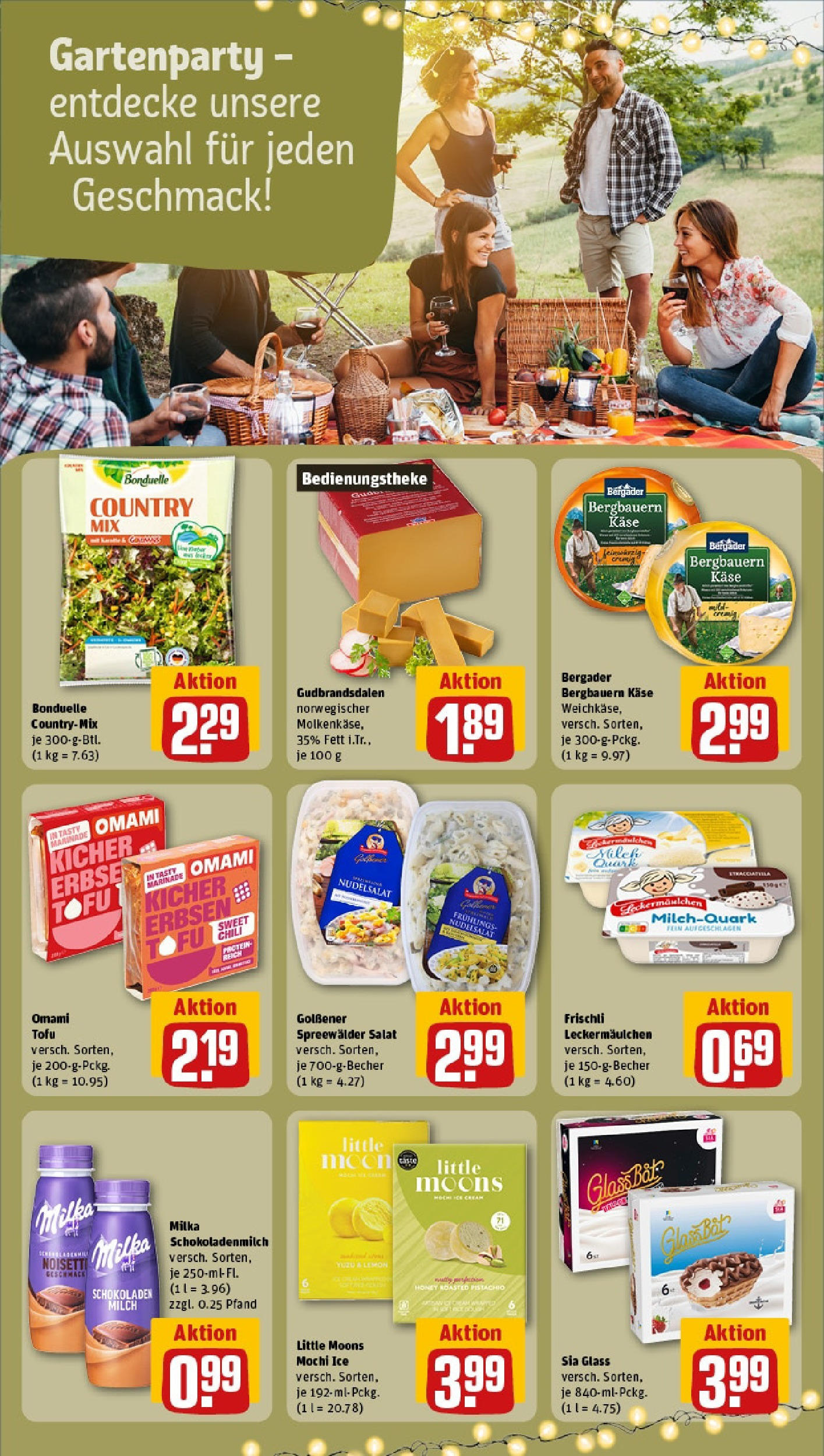 REWE Prospekt ab 15.06.2025 zum Blättern » Angebote | Seite: 16 | Produkte: Milch, Käse, Erbsen, Mochi