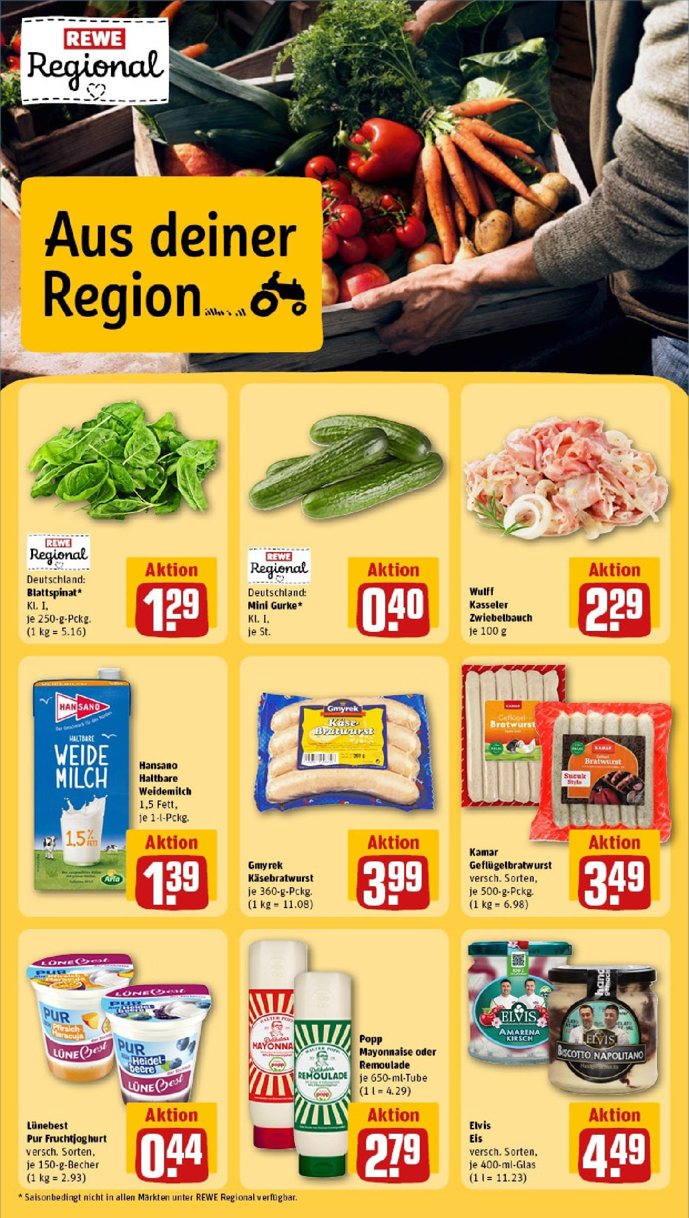 REWE Prospekt ab 15.06.2025 zum Blättern » Angebote | Seite: 15 | Produkte: Milch, Käse, Bratwurst, Mayonnaise
