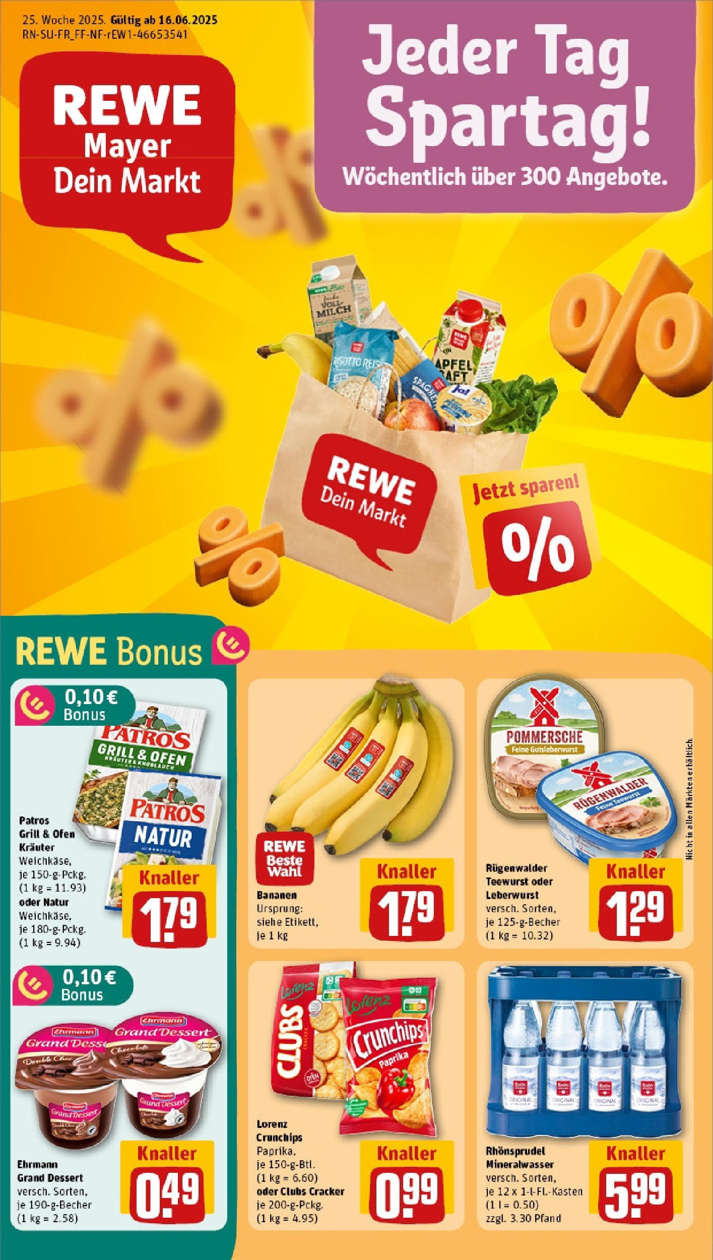 REWE Prospekt ab 15.06.2025 zum Blättern » Angebote | Seite: 1 | Produkte: Ofen, Milch, Mineralwasser, Paprika