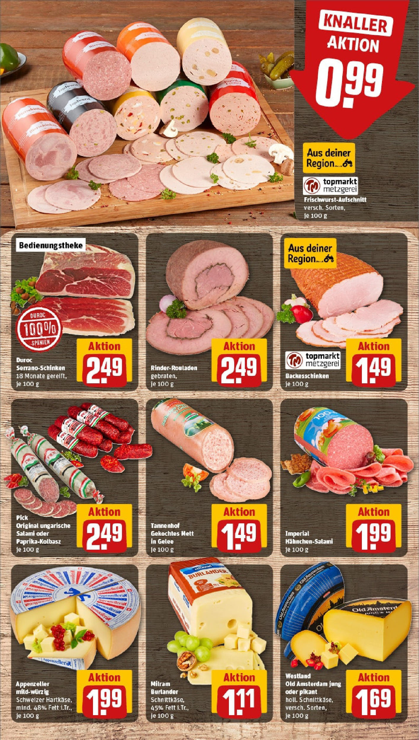 REWE Prospekt ab 15.06.2025 zum Blättern » Angebote | Seite: 9 | Produkte: Rinderrouladen, Milram, Salami