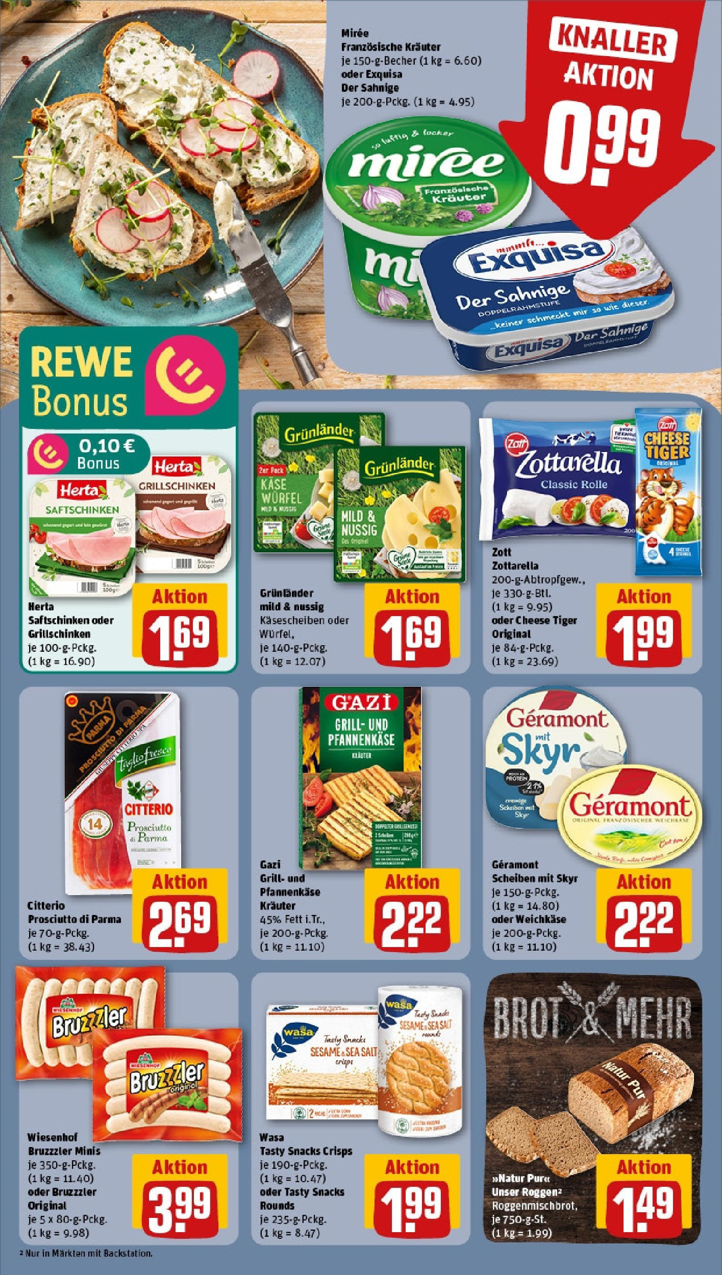 REWE Prospekt ab 15.06.2025 zum Blättern » Angebote | Seite: 10 | Produkte: Grill, Geramont, Grunlander, Brot
