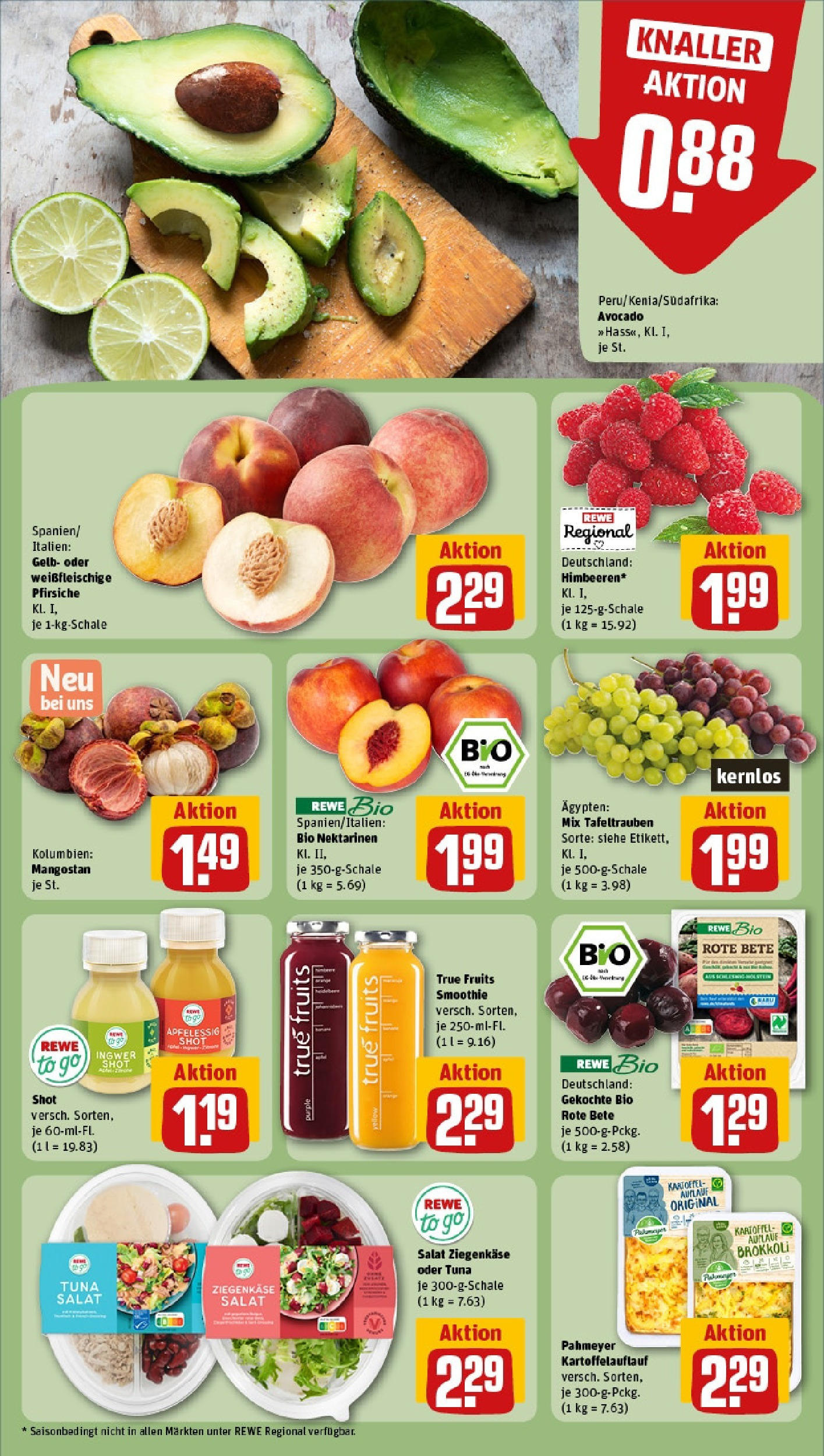 REWE Prospekt ab 15.06.2025 zum Blättern » Angebote | Seite: 6 | Produkte: Nektarinen, Ziegenkäse, Avocado, Salat