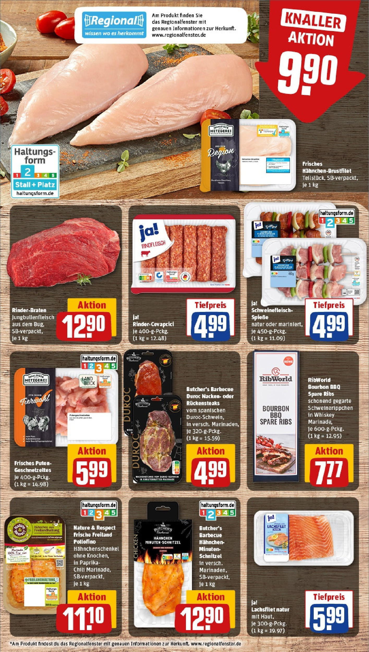 REWE Prospekt ab 15.06.2025 zum Blättern » Angebote | Seite: 8 | Produkte: Rinderbraten, Schnitzel, Chili, Schweinefleisch