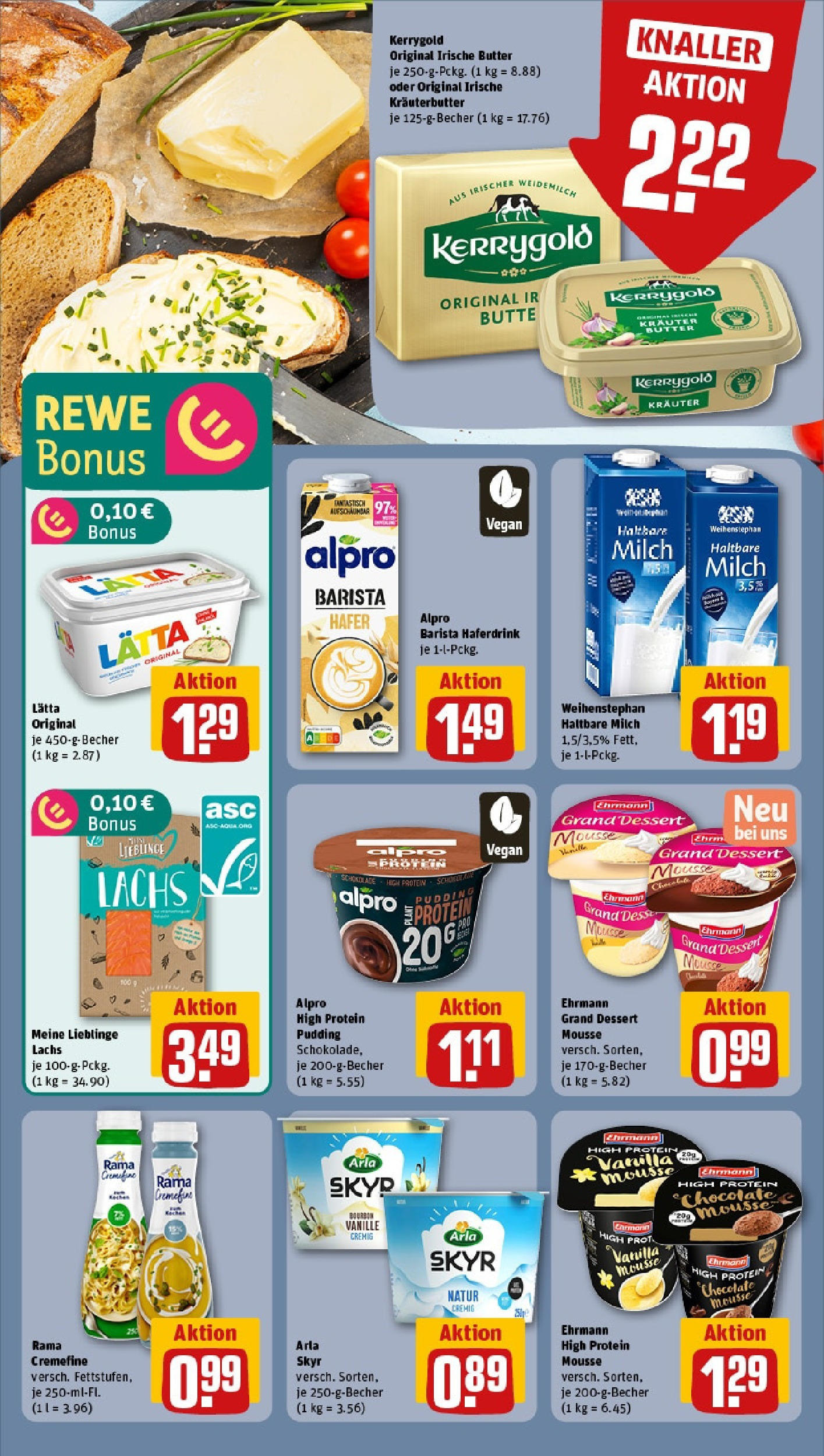 REWE Prospekt ab 15.06.2025 zum Blättern » Angebote | Seite: 11 | Produkte: Margarine, Rama cremefine, Kräuterbutter, Alpro