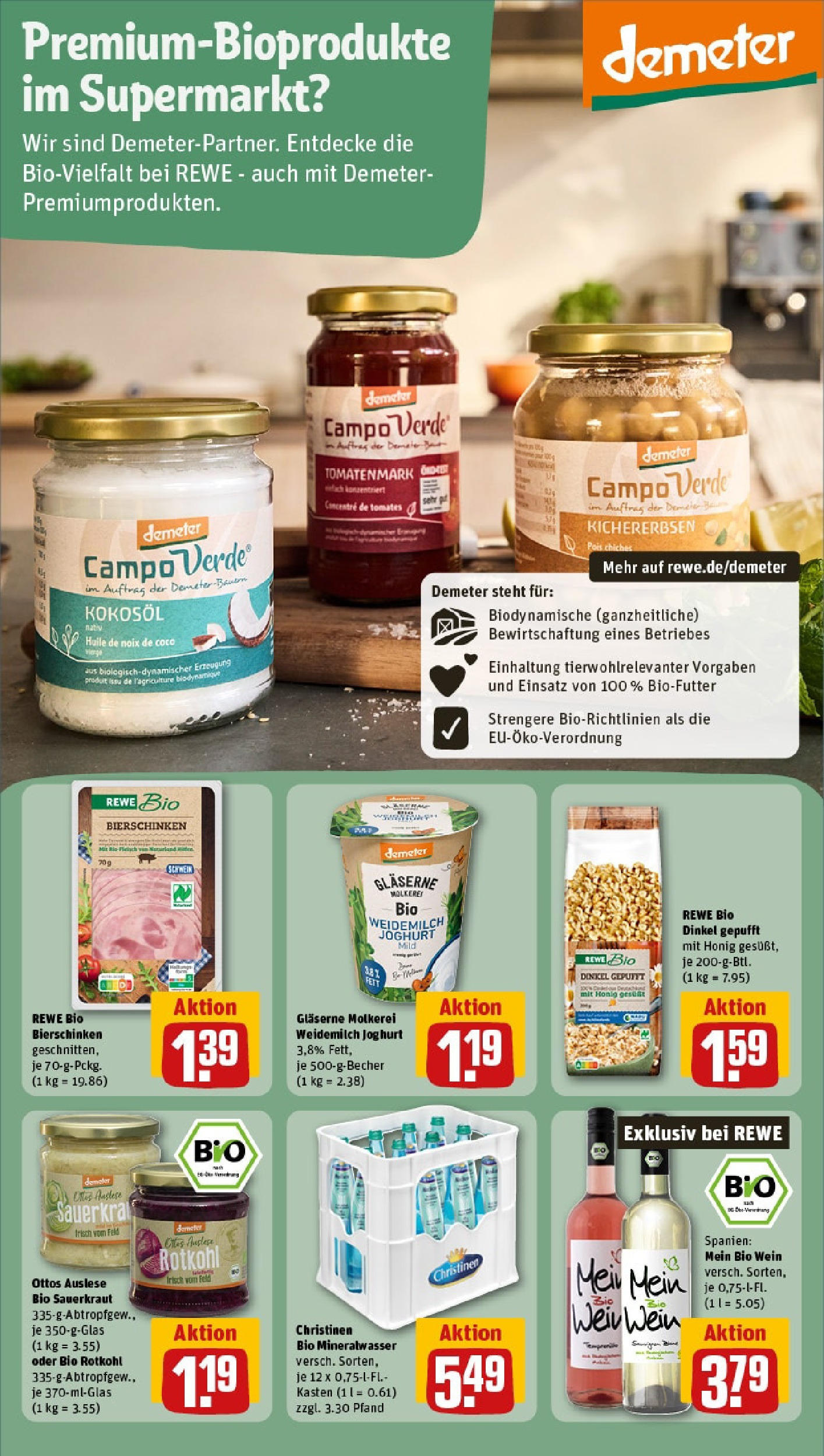 REWE Prospekt ab 15.06.2025 zum Blättern » Angebote | Seite: 23 | Produkte: Rotkohl, Joghurt, Mineralwasser, Wein