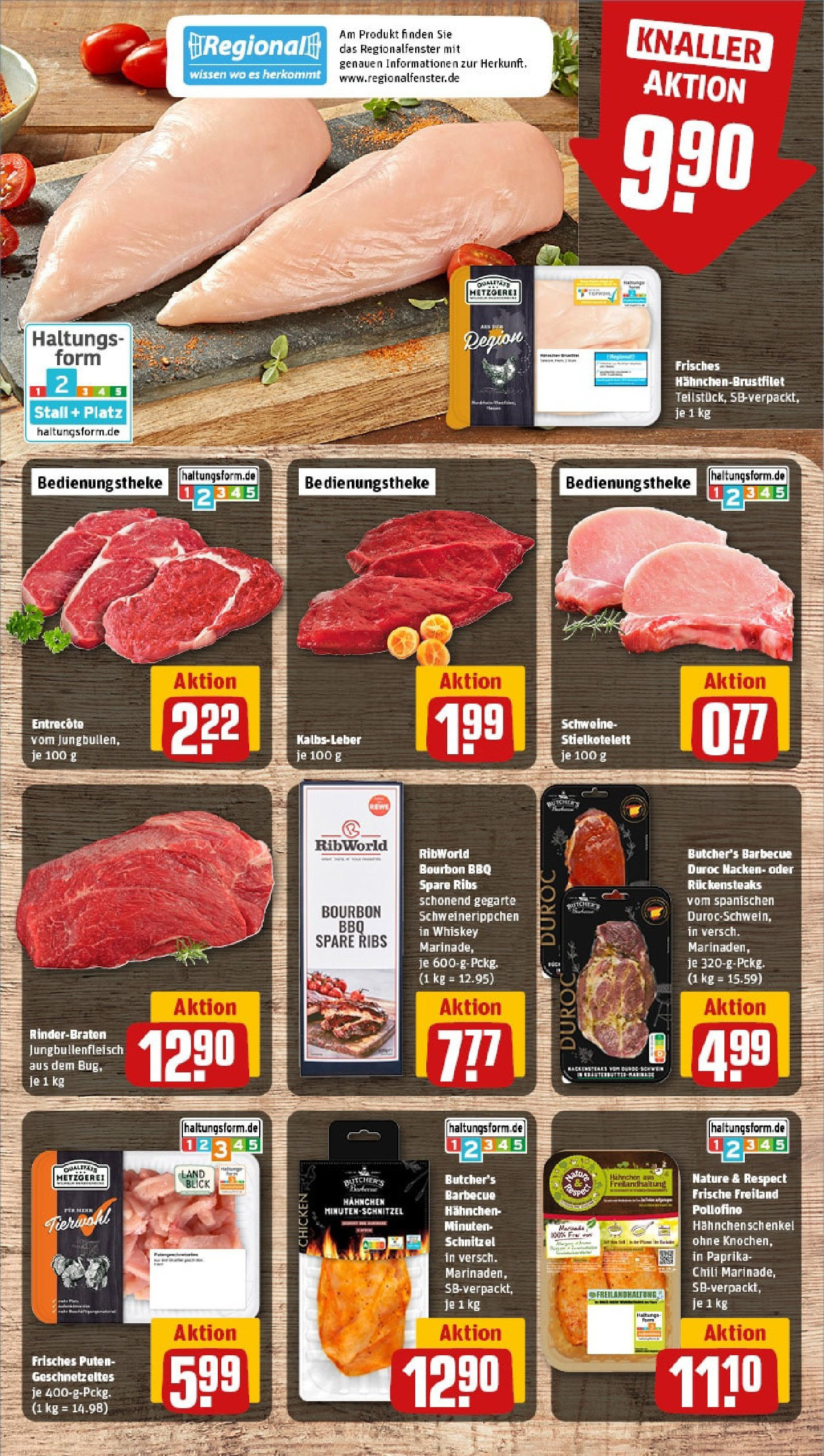REWE Prospekt ab 15.06.2025 zum Blättern » Angebote | Seite: 8 | Produkte: Rinderbraten, Hahnchenschenkel, Entrecote, Steak