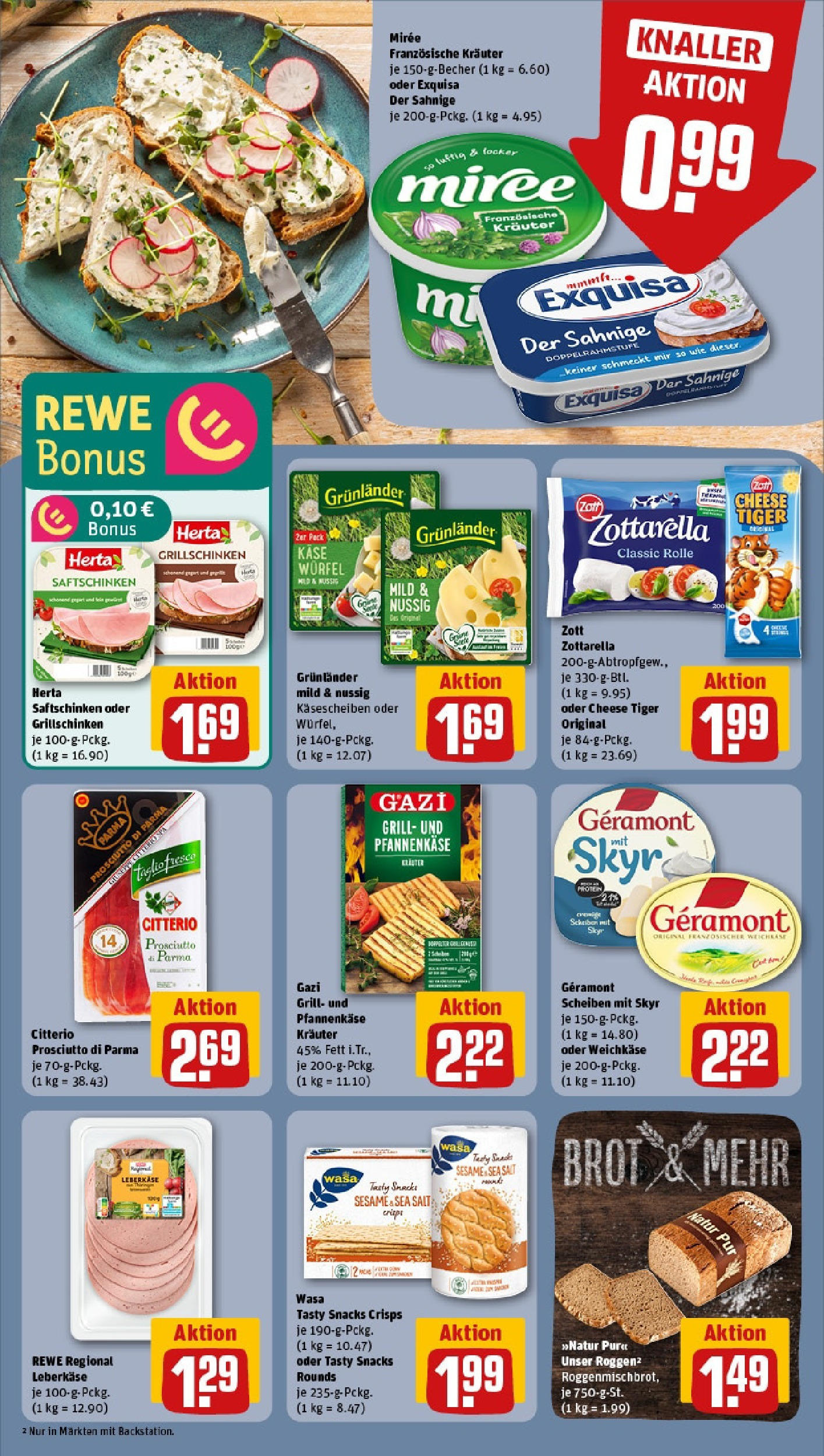 REWE Prospekt ab 15.06.2025 zum Blättern » Angebote | Seite: 10 | Produkte: Grill, Skyr, Brot, Leberkase