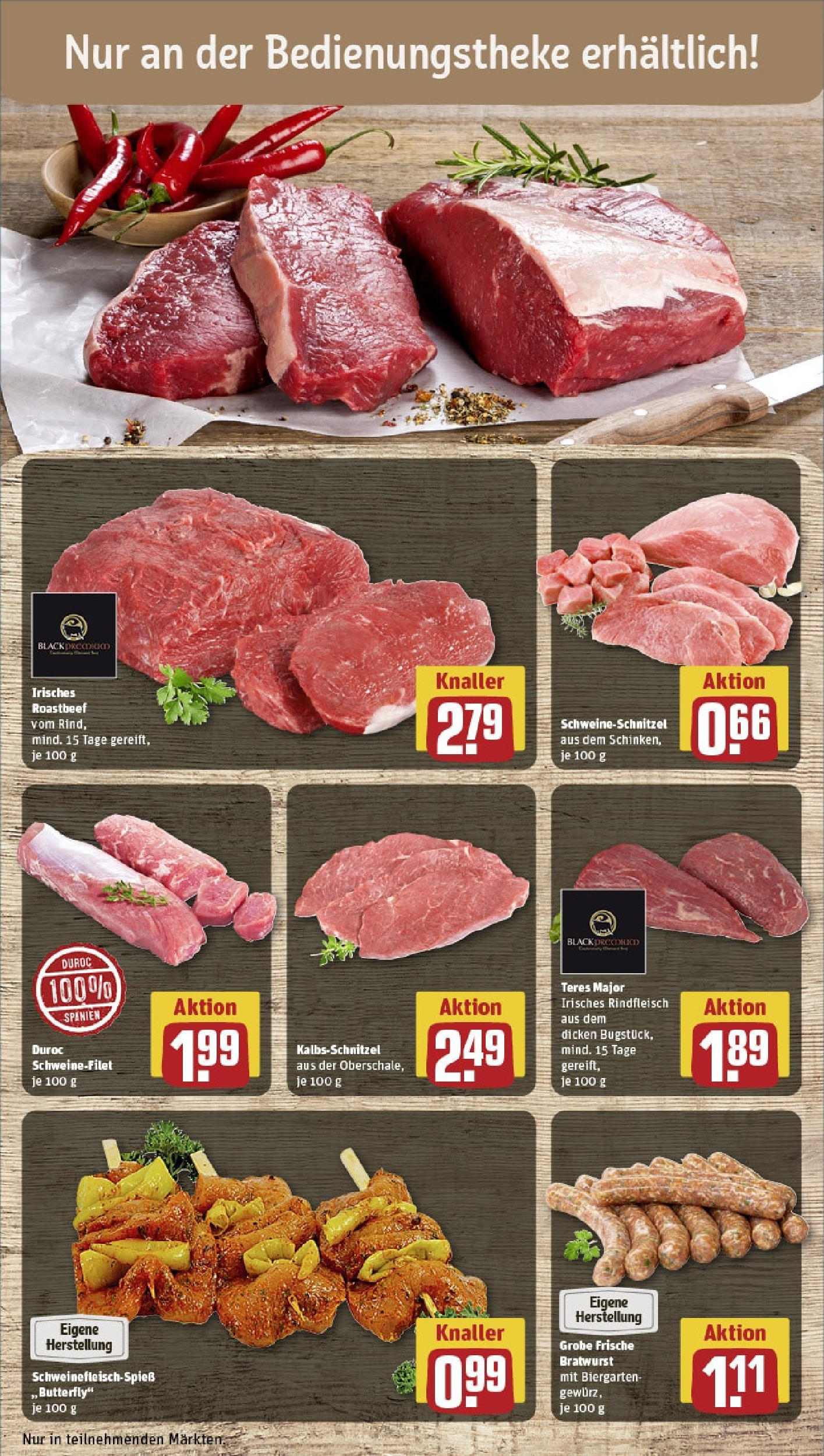 REWE Prospekt ab 15.06.2025 zum Blättern » Angebote | Seite: 10 | Produkte: Bratwurst, Roastbeef, Schweinefilet, Rindfleisch
