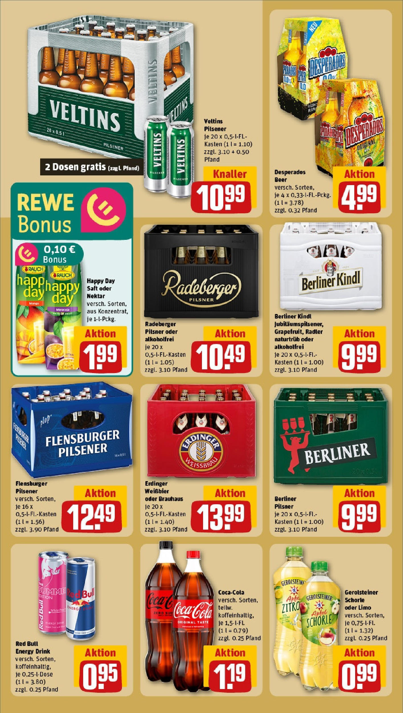 REWE Prospekt ab 15.06.2025 zum Blättern » Angebote | Seite: 20 | Produkte: Berliner, Red bull, Flensburger, Desperados