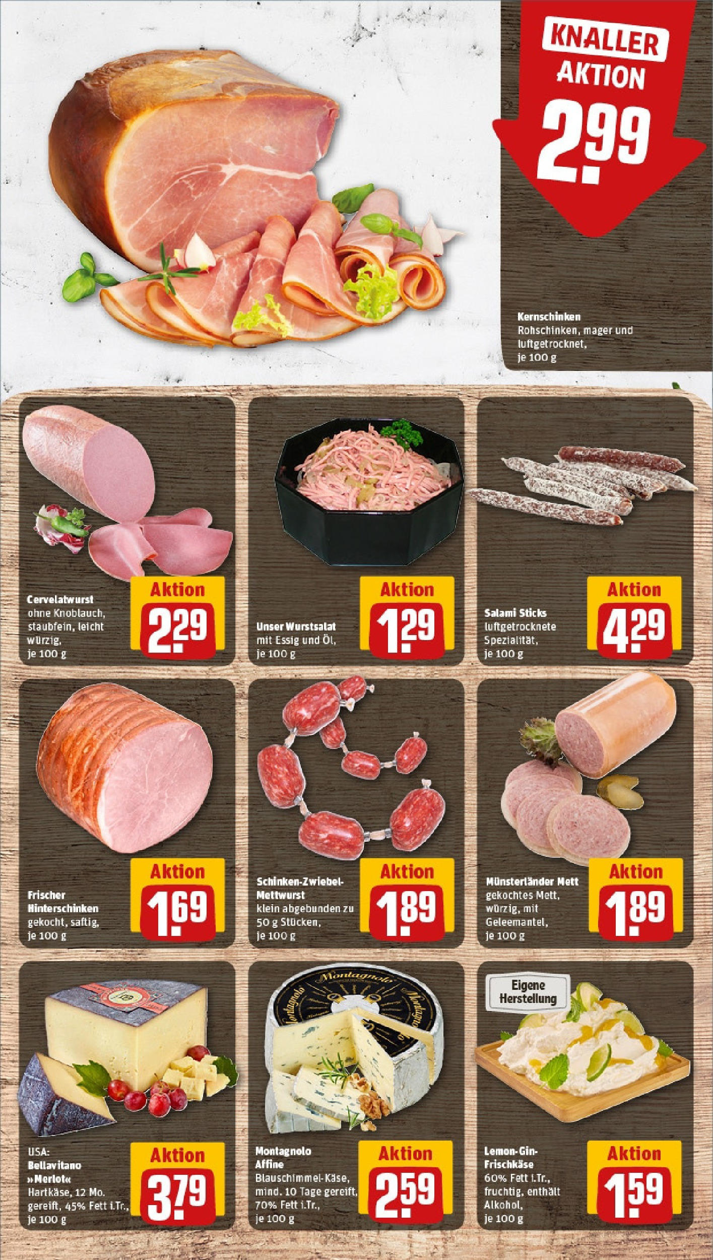 REWE Prospekt ab 15.06.2025 zum Blättern » Angebote | Seite: 9 | Produkte: Essig, Merlot, Salami, Frischkase