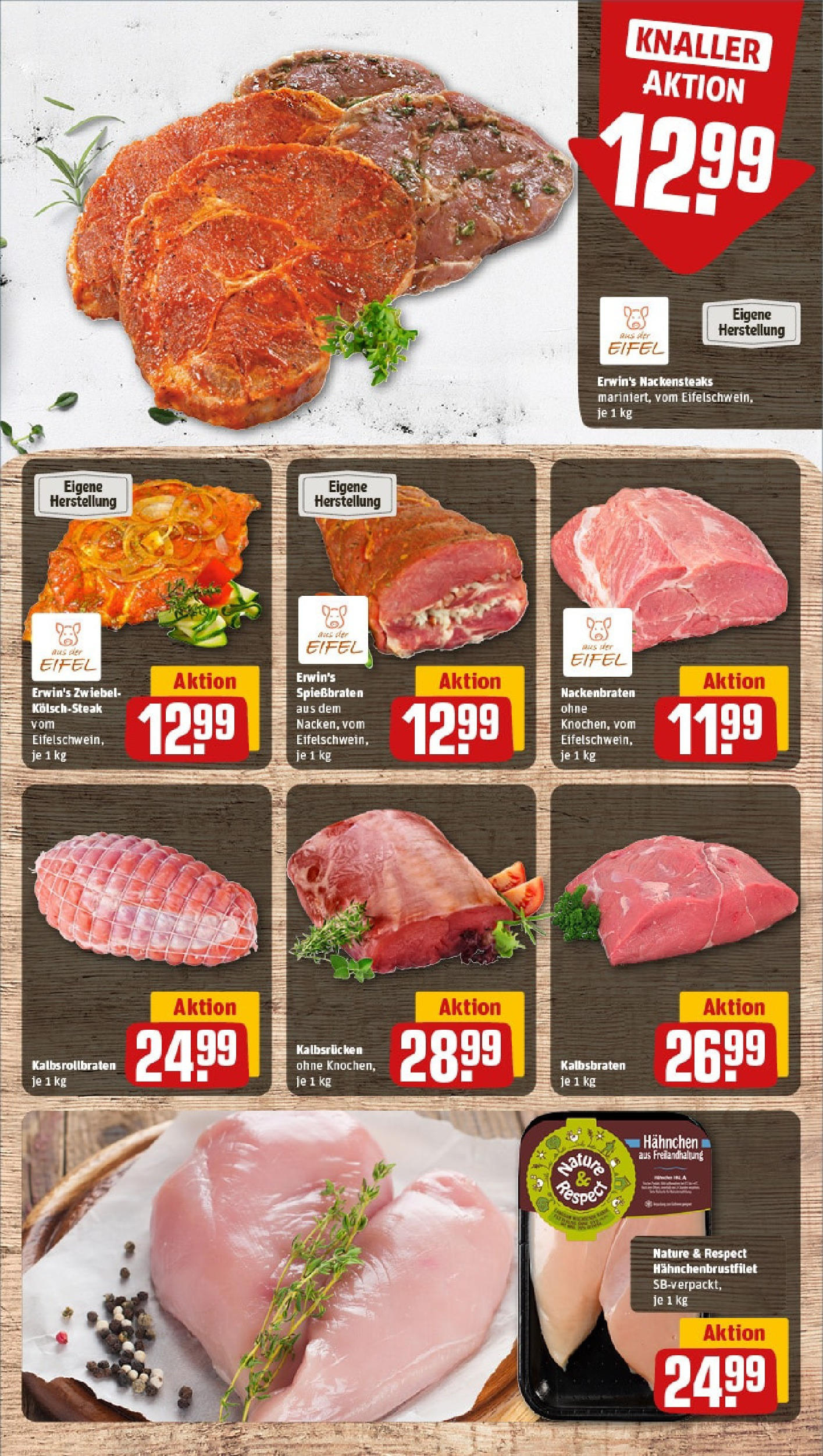 REWE Prospekt ab 15.06.2025 zum Blättern » Angebote | Seite: 8 | Produkte: Nackensteaks, Hahnchen, Steak