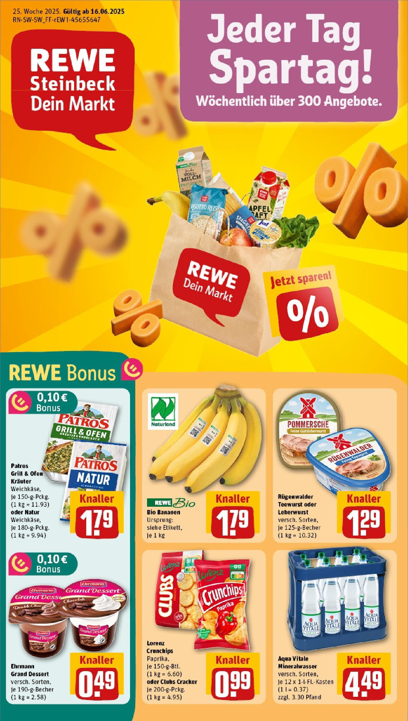 REWE Prospekt ab 15.06.2025 nächste Woche - Prospekt Reutlingen Vorschau von dem Prospekt des Geschäftes Rewe, gültig ab dem 15.06.2025