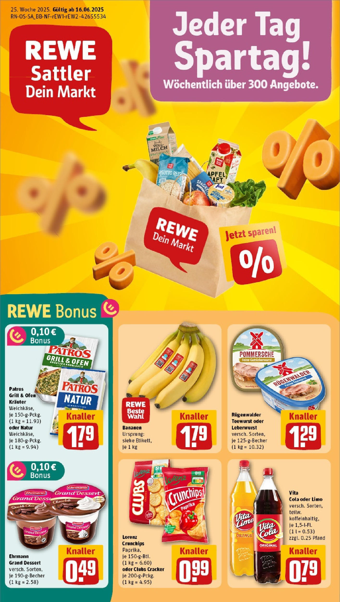 REWE Prospekt ab 15.06.2025 nächste Woche - Prospekt Sangerhausen Vorschau von dem Prospekt des Geschäftes Rewe, gültig ab dem 15.06.2025