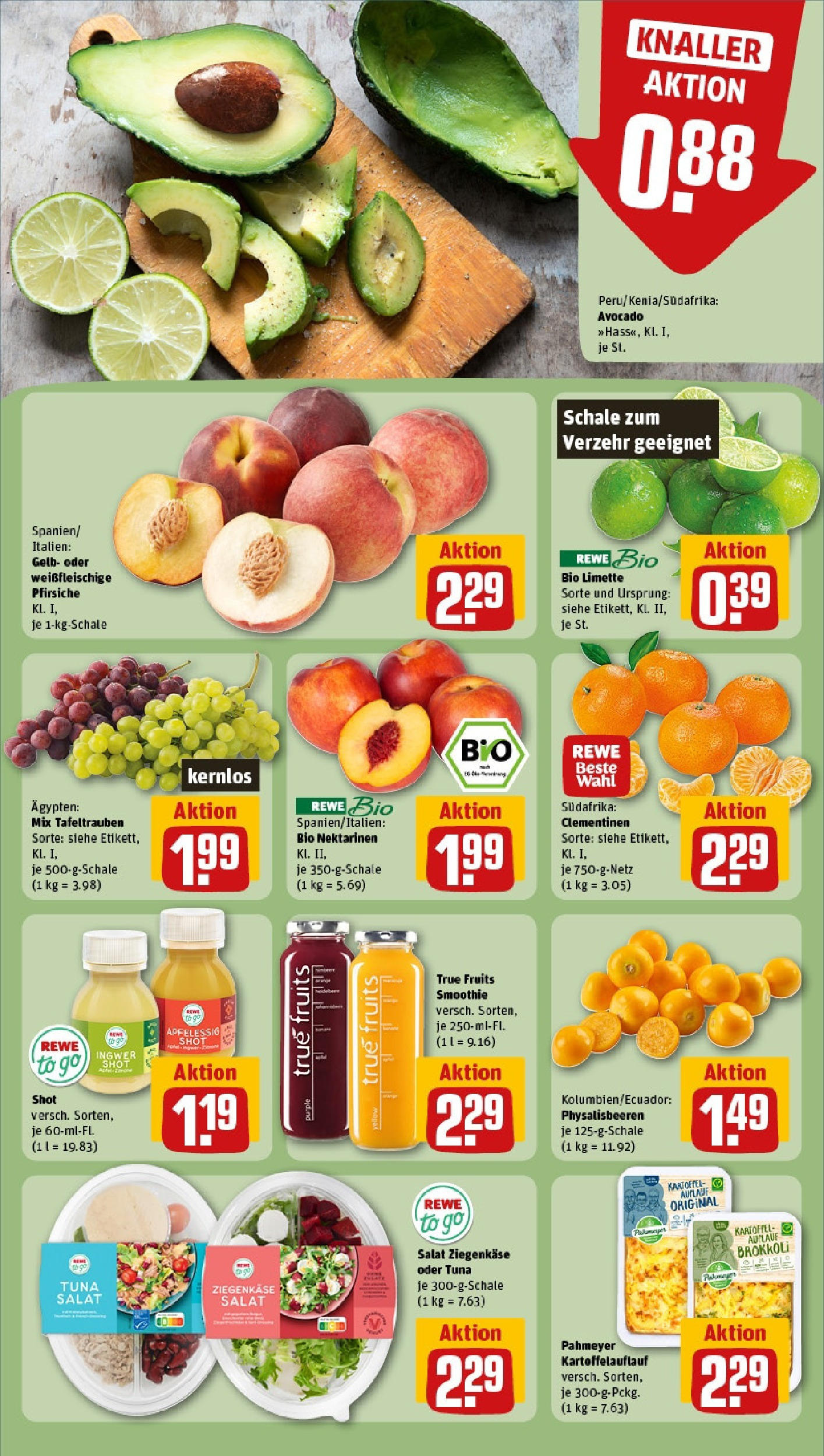 REWE Prospekt ab 15.06.2025 zum Blättern » Angebote | Seite: 6 | Produkte: Nektarinen, Ziegenkäse, Avocado, Limette