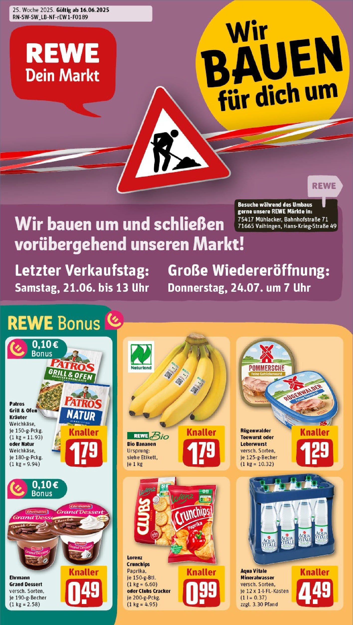 REWE Prospekt ab 15.06.2025 nächste Woche - Prospekt Maulbronn Vorschau von dem Prospekt des Geschäftes Rewe, gültig ab dem 15.06.2025