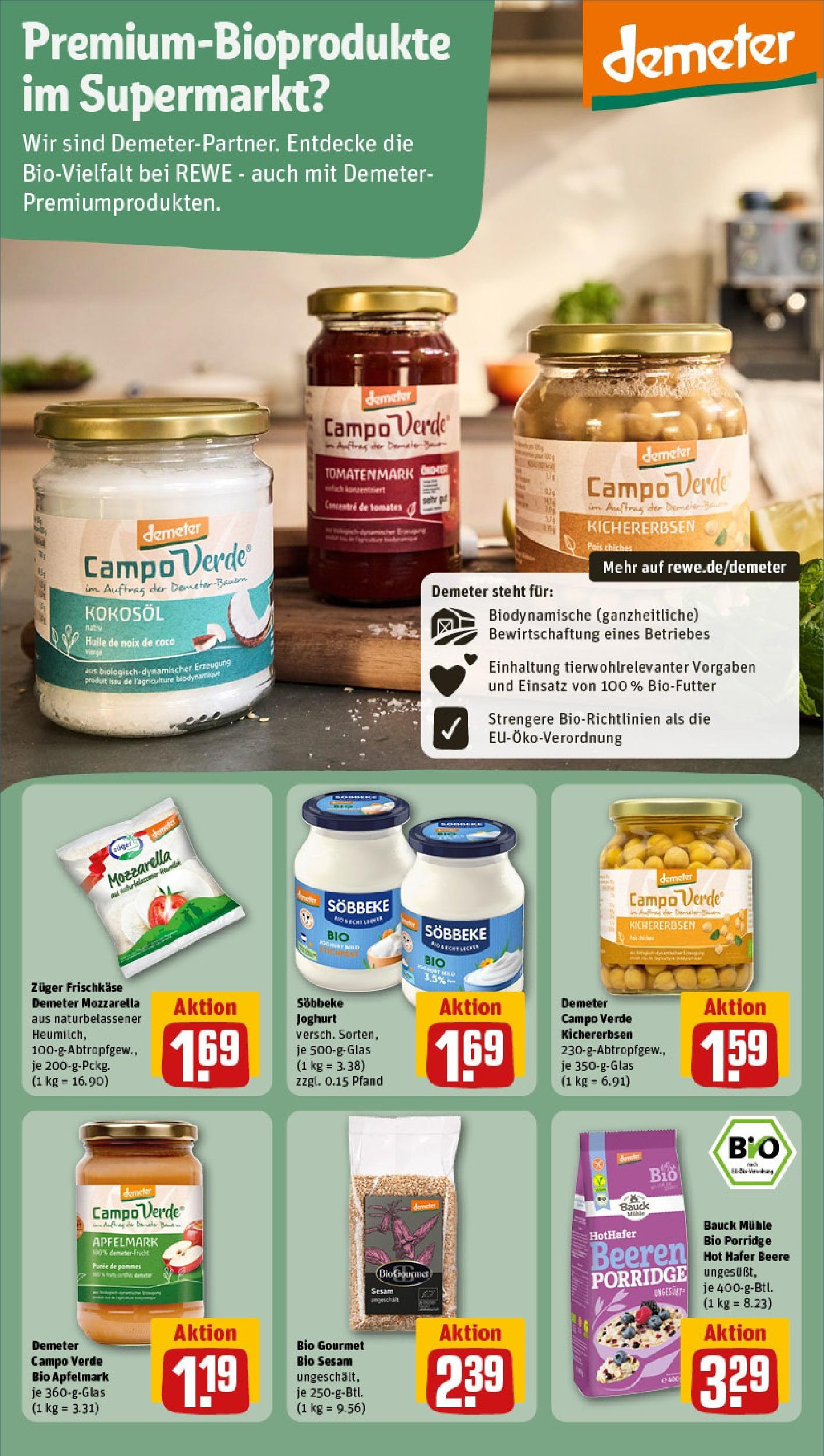 REWE Prospekt ab 15.06.2025 zum Blättern » Angebote | Seite: 15 | Produkte: Mühle, Mozzarella, Apple, Frischkase