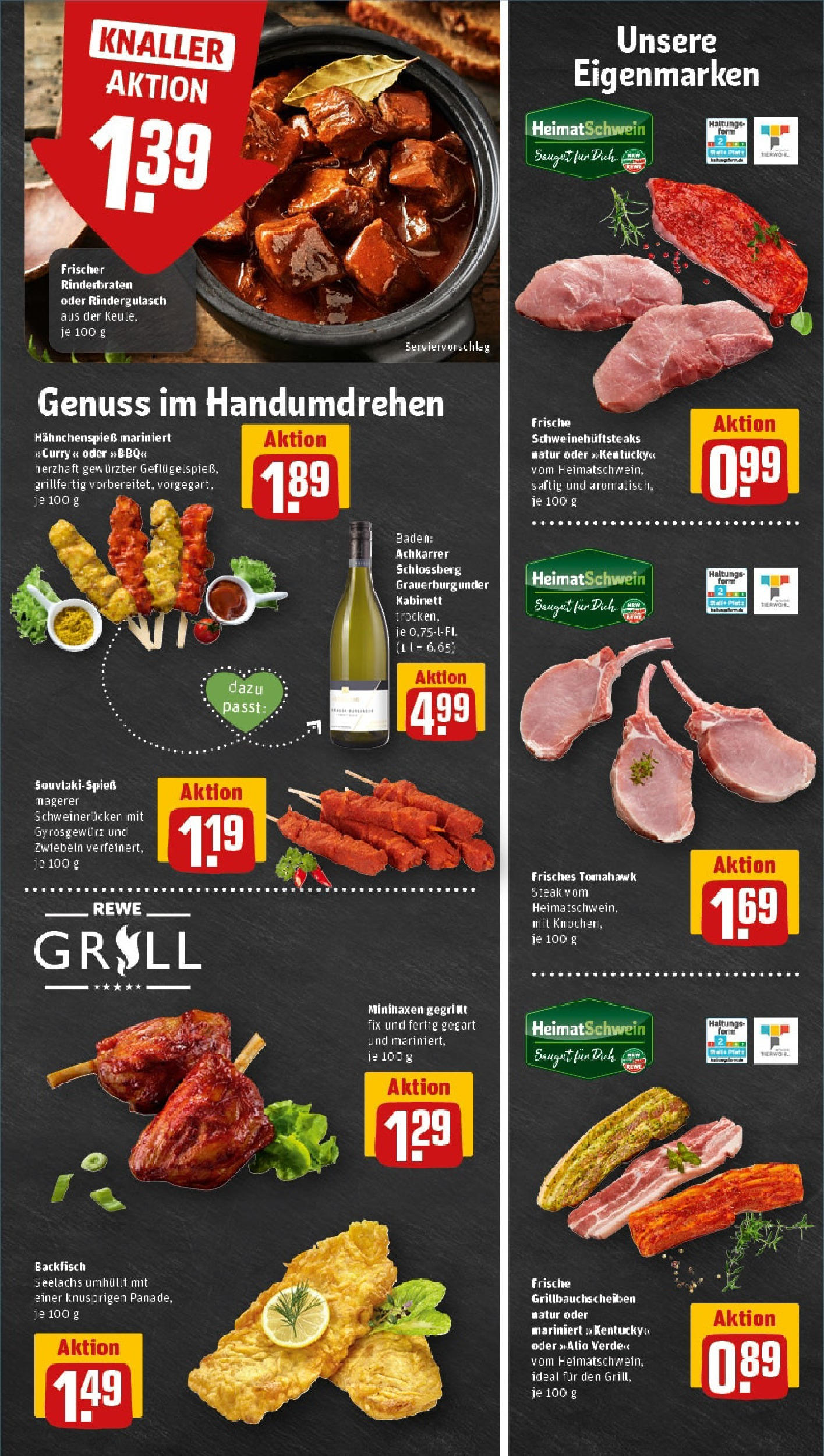 REWE Prospekt ab 15.06.2025 zum Blättern » Angebote | Seite: 7 | Produkte: Rinderbraten, Grill, Schweinerucken, Steak