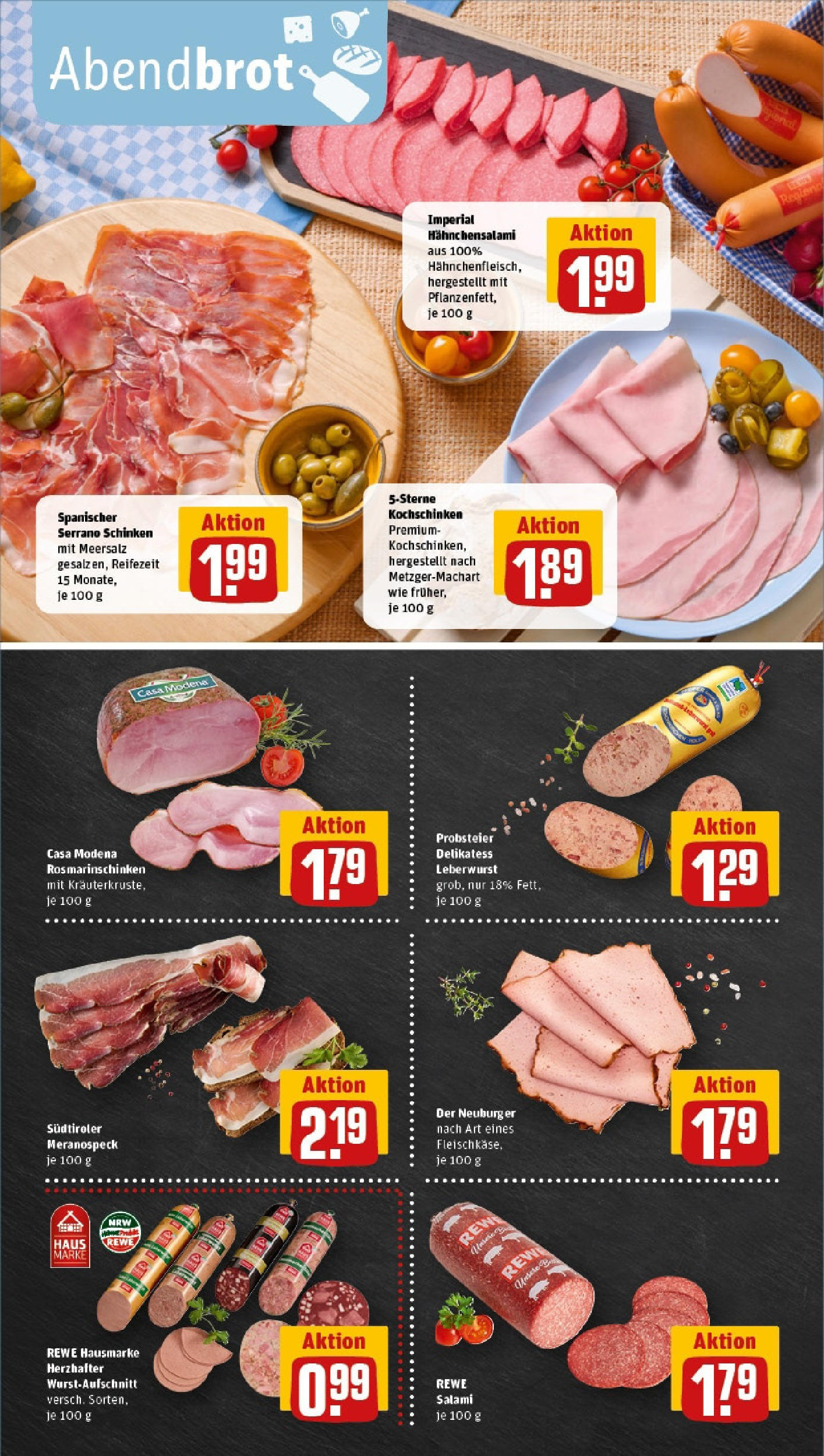 REWE Prospekt ab 15.06.2025 zum Blättern » Angebote | Seite: 8 | Produkte: Wurst, Salami, Serrano schinken, Schinken