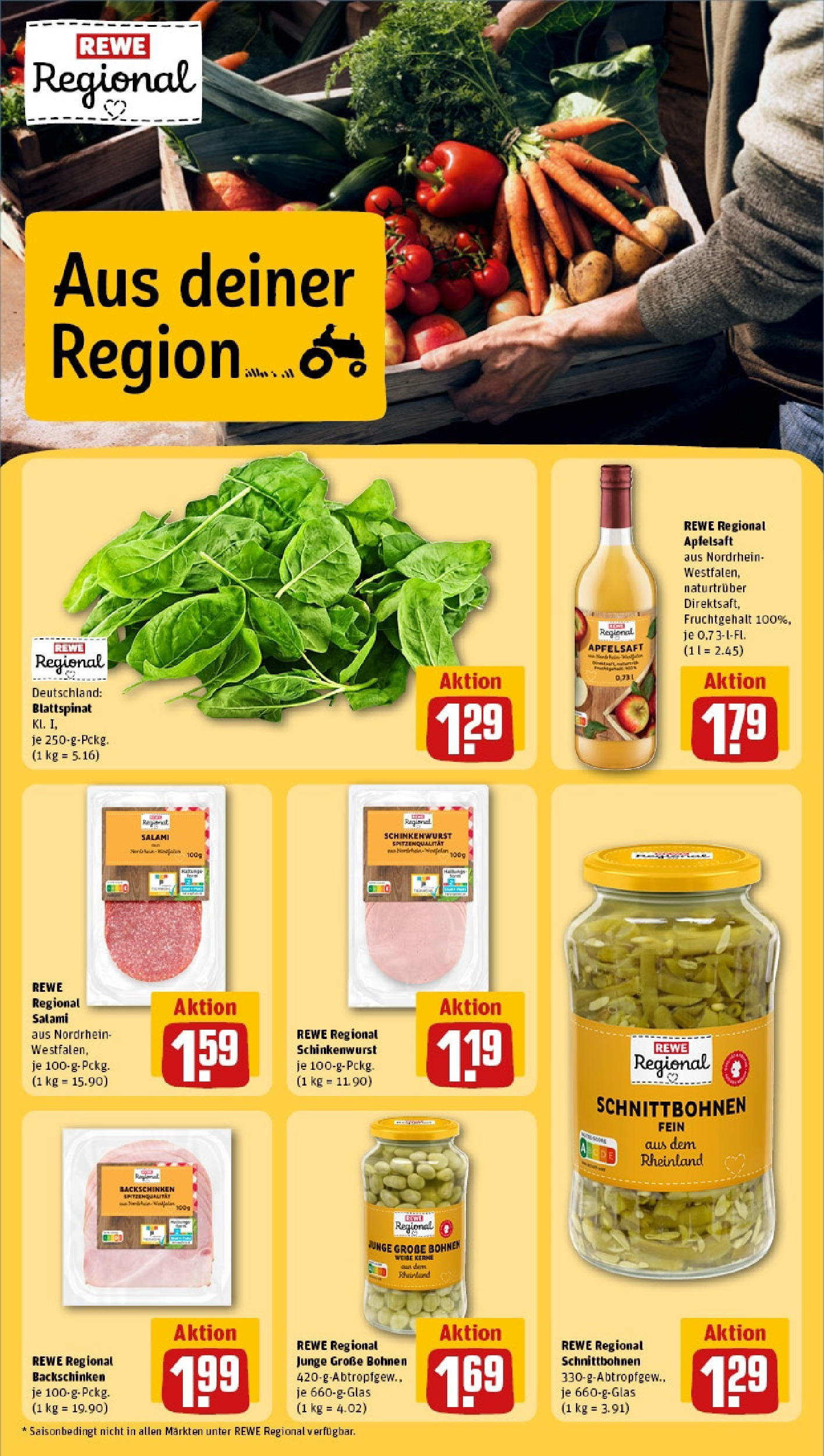 REWE Prospekt ab 15.06.2025 zum Blättern » Angebote | Seite: 13 | Produkte: Apfelsaft, Apple, Salami