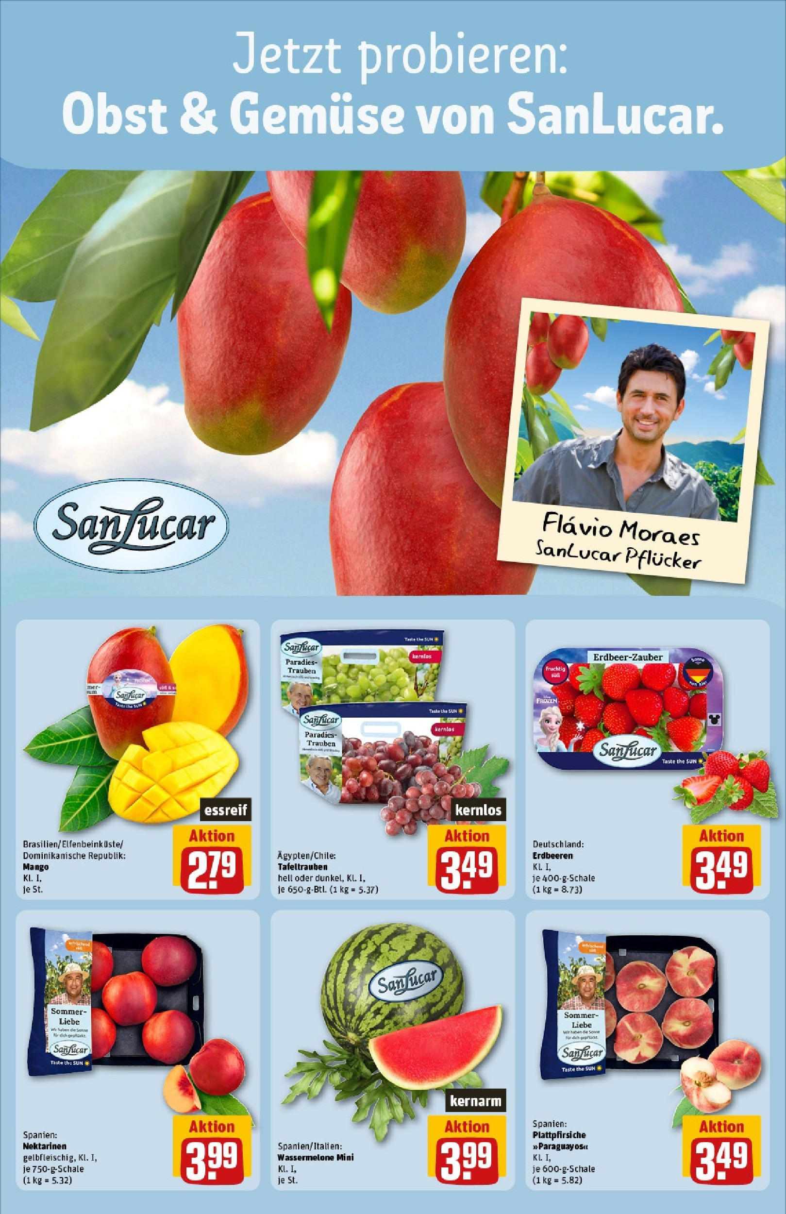REWE Prospekt ab 15.06.2025 zum Blättern » Angebote | Seite: 8 | Produkte: Nektarinen, Obst, Mango, Erdbeeren