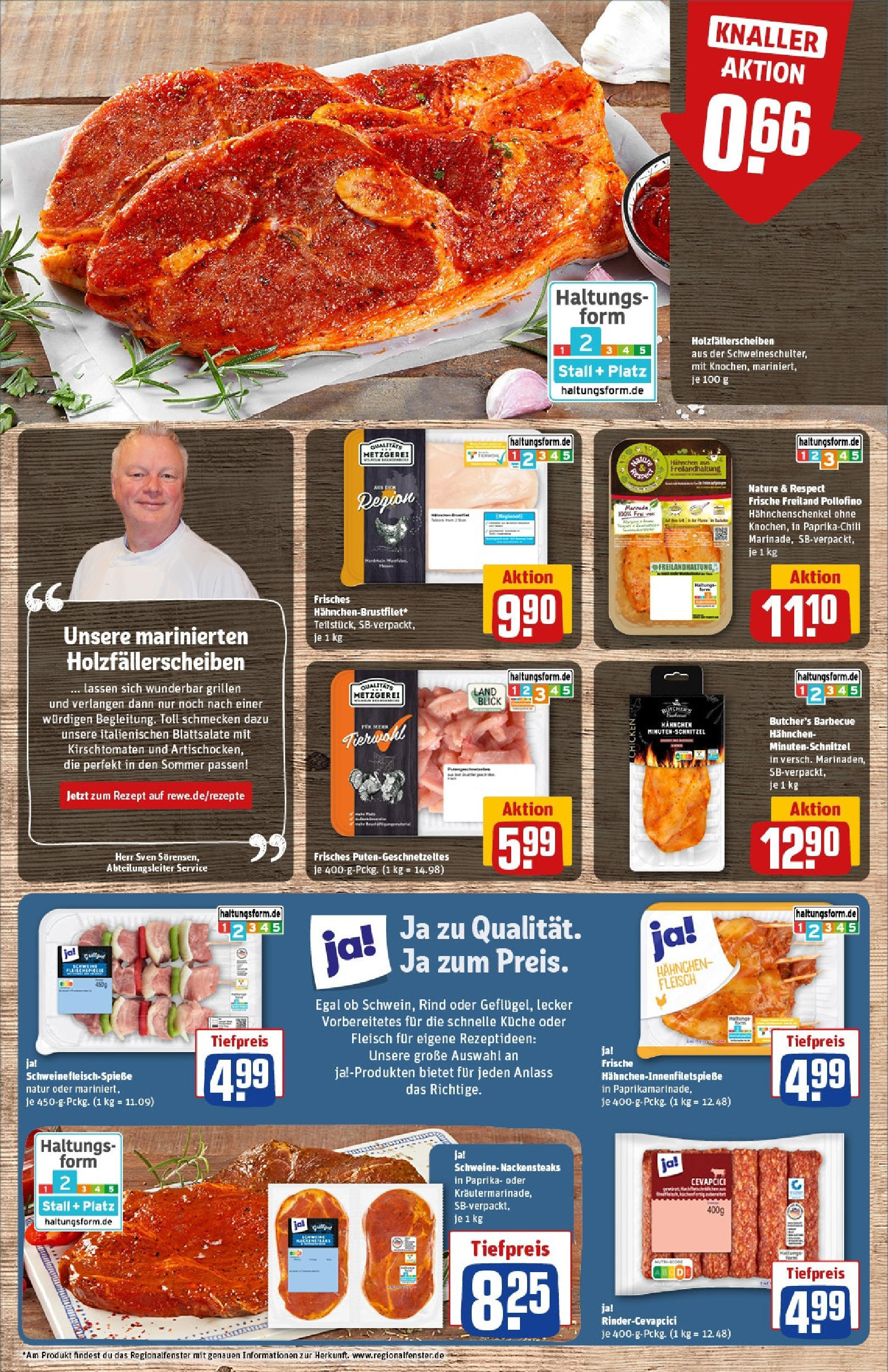 REWE Prospekt ab 15.06.2025 zum Blättern » Angebote | Seite: 8 | Produkte: Nackensteaks, Küche, Paprika, Fleisch