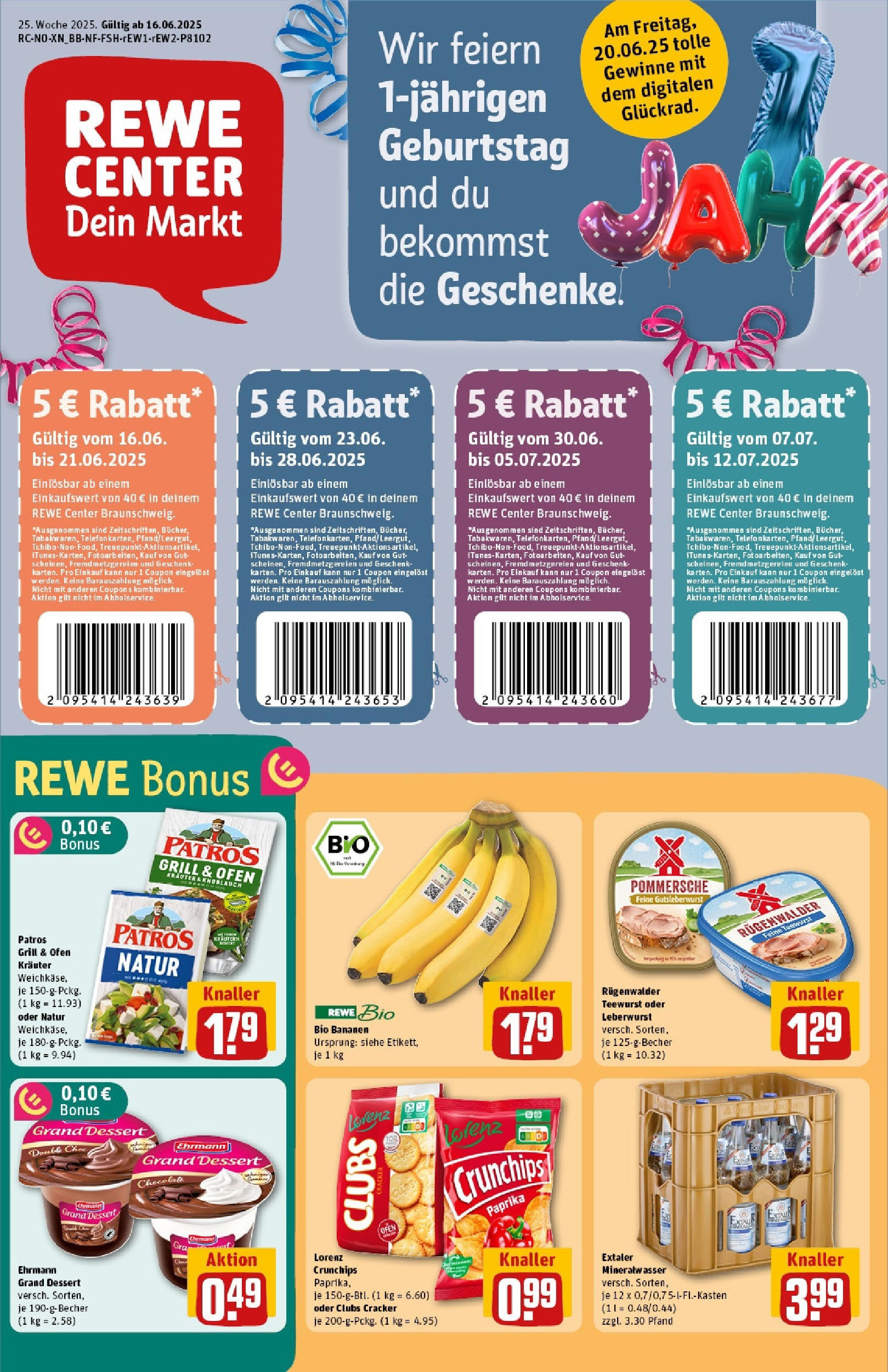 REWE Prospekt ab 15.06.2025 nächste Woche - Prospekt Braunschweig Vorschau von dem Prospekt des Geschäftes Rewe, gültig ab dem 15.06.2025