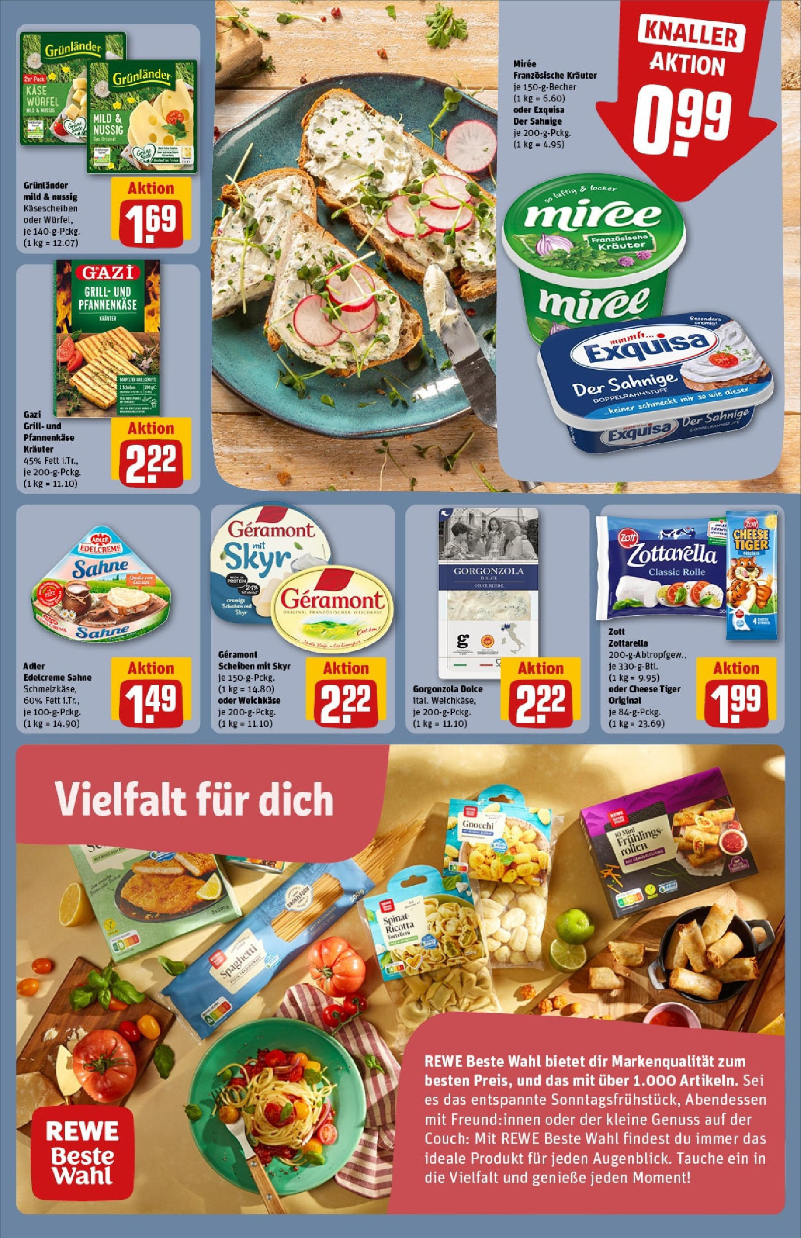 REWE Prospekt ab 15.06.2025 zum Blättern » Angebote | Seite: 13 | Produkte: Grill, Käse, Exquisa, Sahne