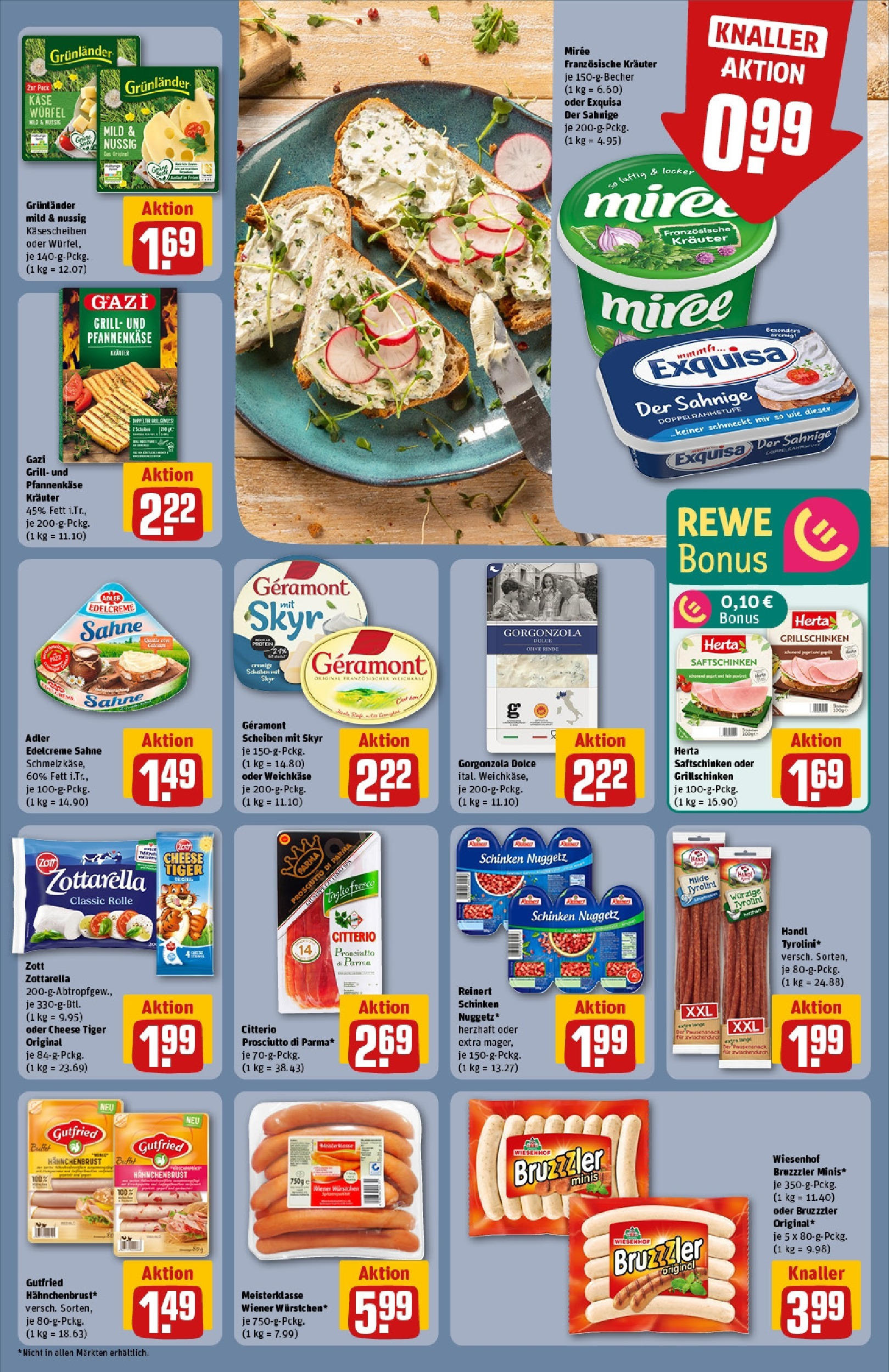 REWE Prospekt ab 15.06.2025 zum Blättern » Angebote | Seite: 13 | Produkte: Wiener wurstchen, Käse, Mozzarella, Hahnchenbrust
