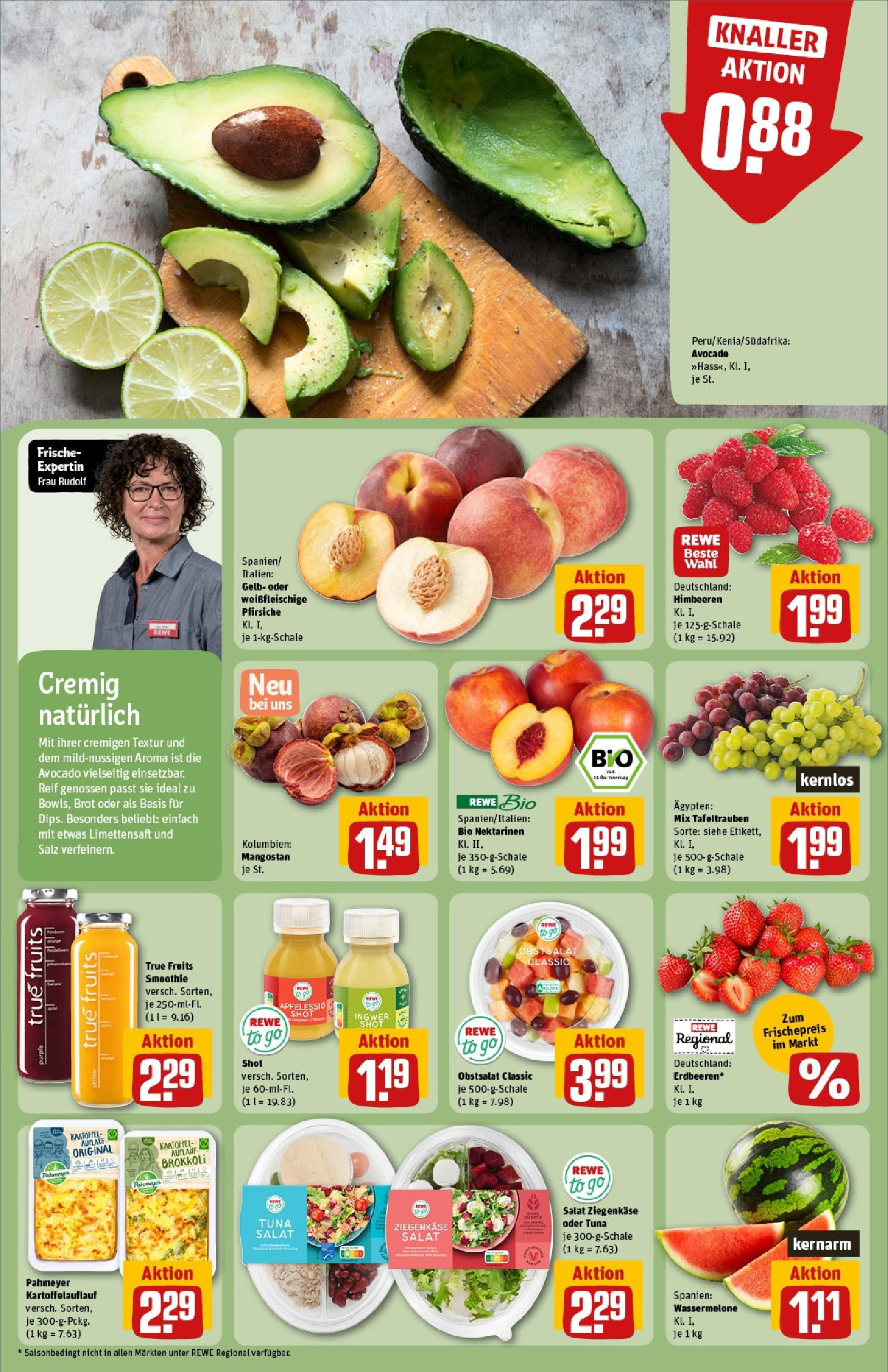REWE Prospekt ab 15.06.2025 zum Blättern » Angebote | Seite: 6 | Produkte: Himbeeren, Ziegenkäse, Wassermelone, Salat