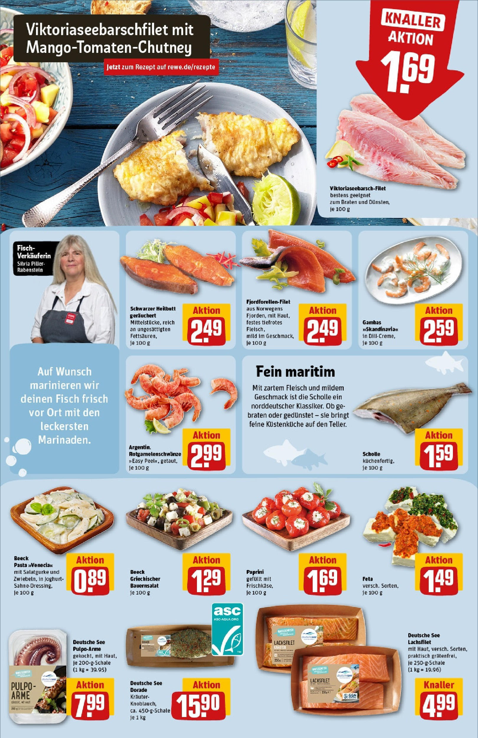 REWE Prospekt ab 15.06.2025 zum Blättern » Angebote | Seite: 14 | Produkte: Feta, Joghurt, Fisch, Pasta