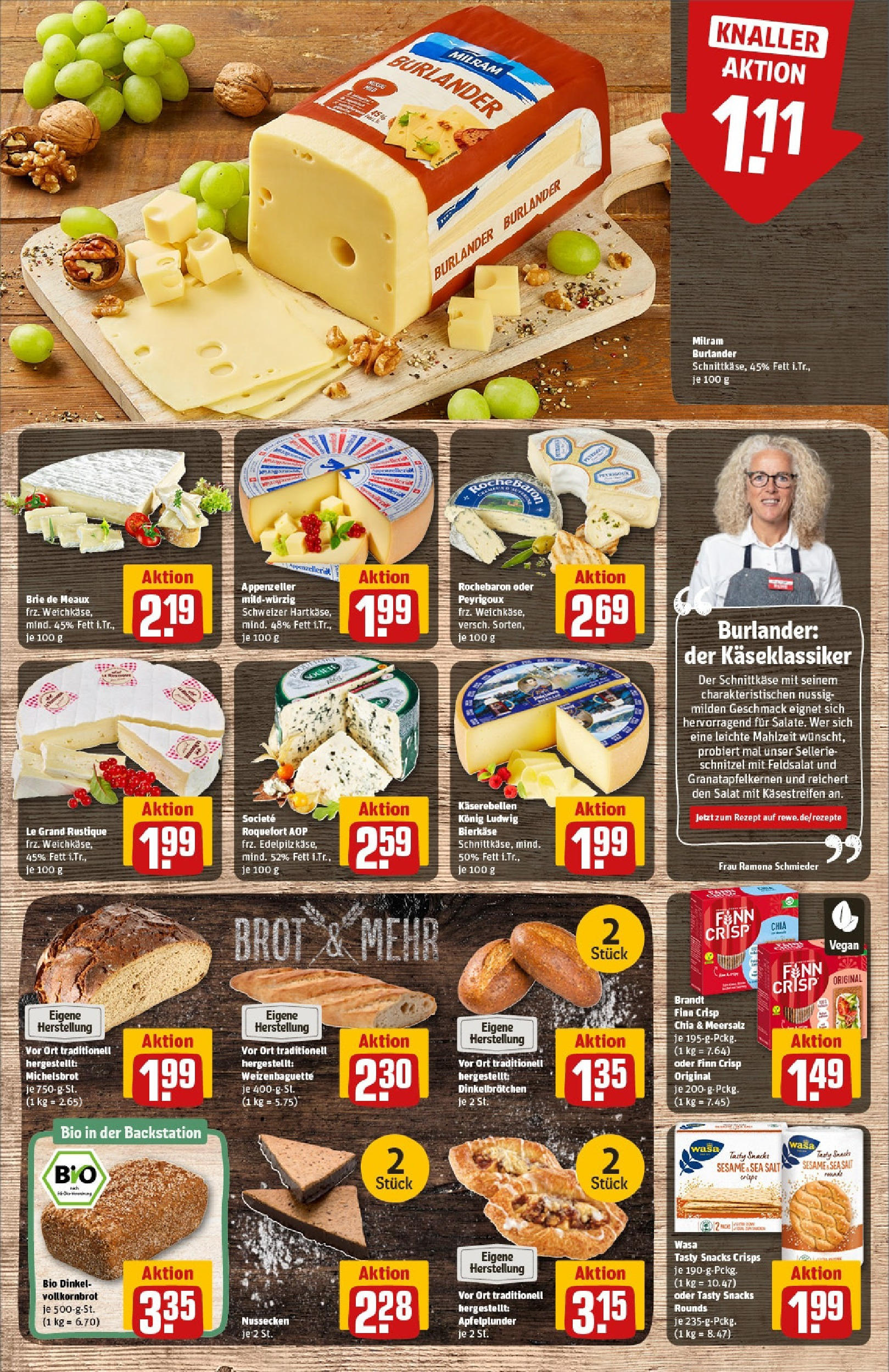 REWE Prospekt ab 15.06.2025 zum Blättern » Angebote | Seite: 11 | Produkte: Schnitzel, Apple, Milram, Salat