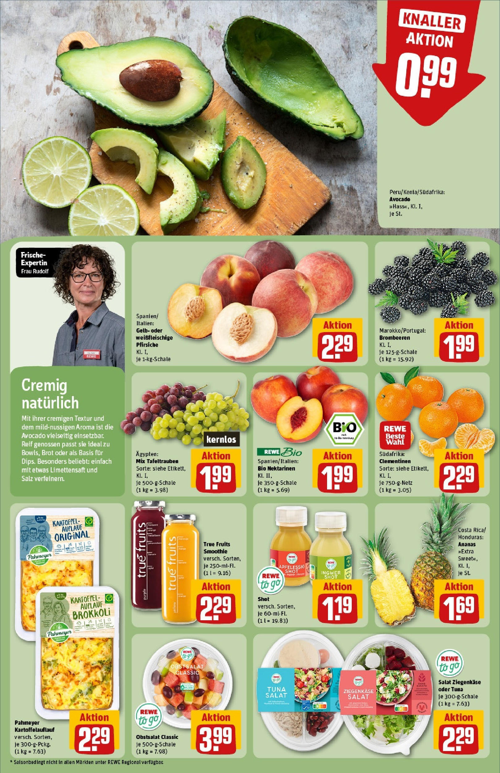 REWE Prospekt ab 15.06.2025 zum Blättern » Angebote | Seite: 6 | Produkte: Avocado, Brokkoli, Brot, Salat