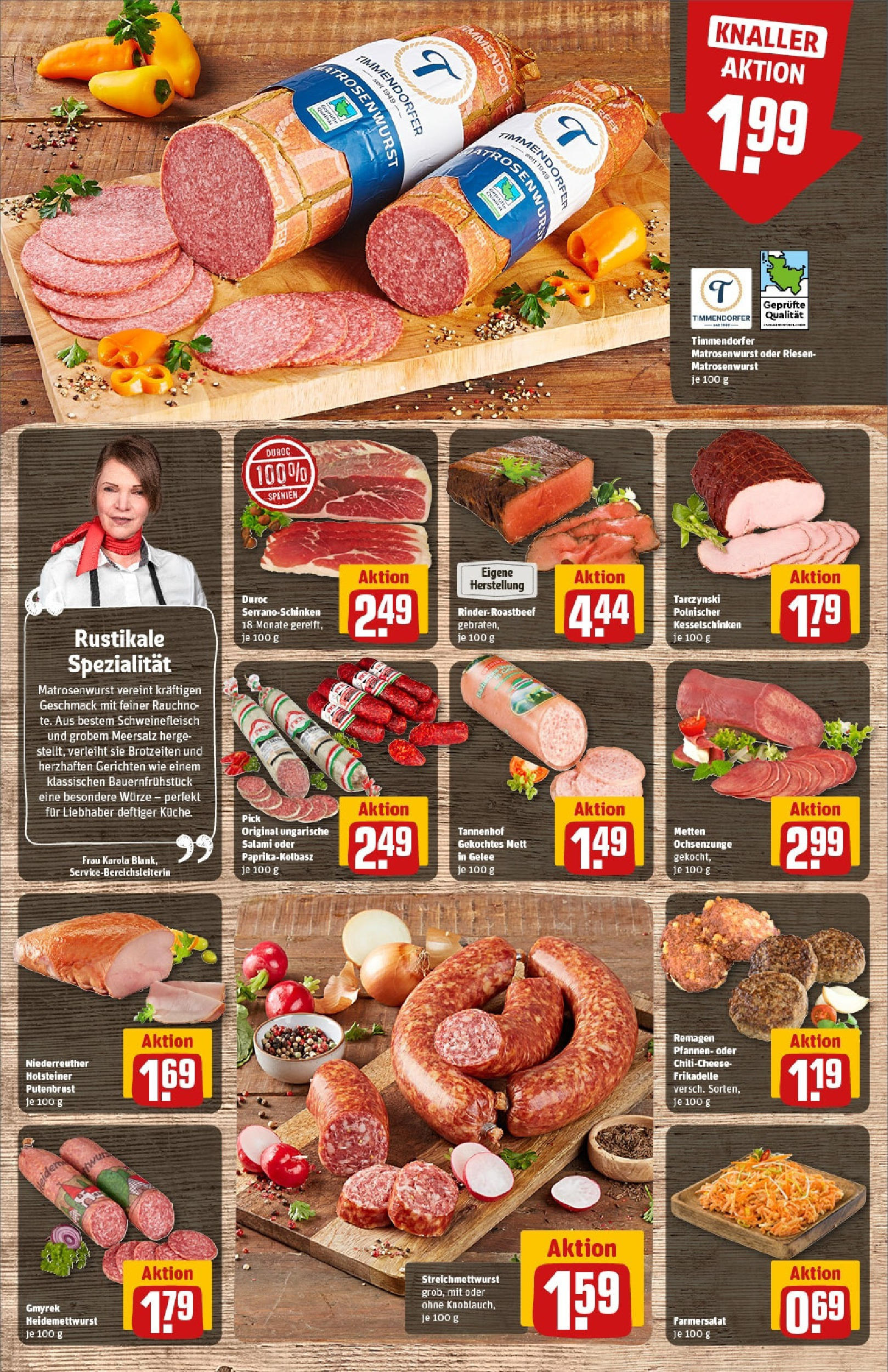 REWE Prospekt ab 15.06.2025 zum Blättern » Angebote | Seite: 10 | Produkte: Knoblauch, Salami, Schweinefleisch