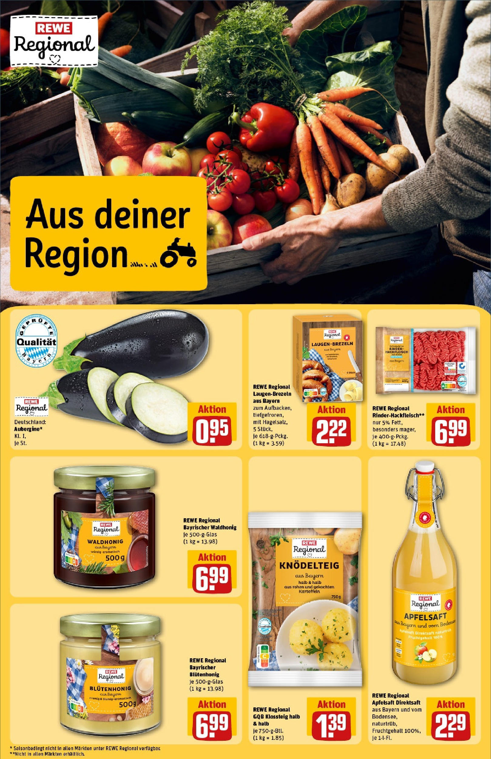 REWE Prospekt ab 15.06.2025 zum Blättern » Angebote | Seite: 22 | Produkte: Apfelsaft, Apple, Kartoffeln, Hackfleisch