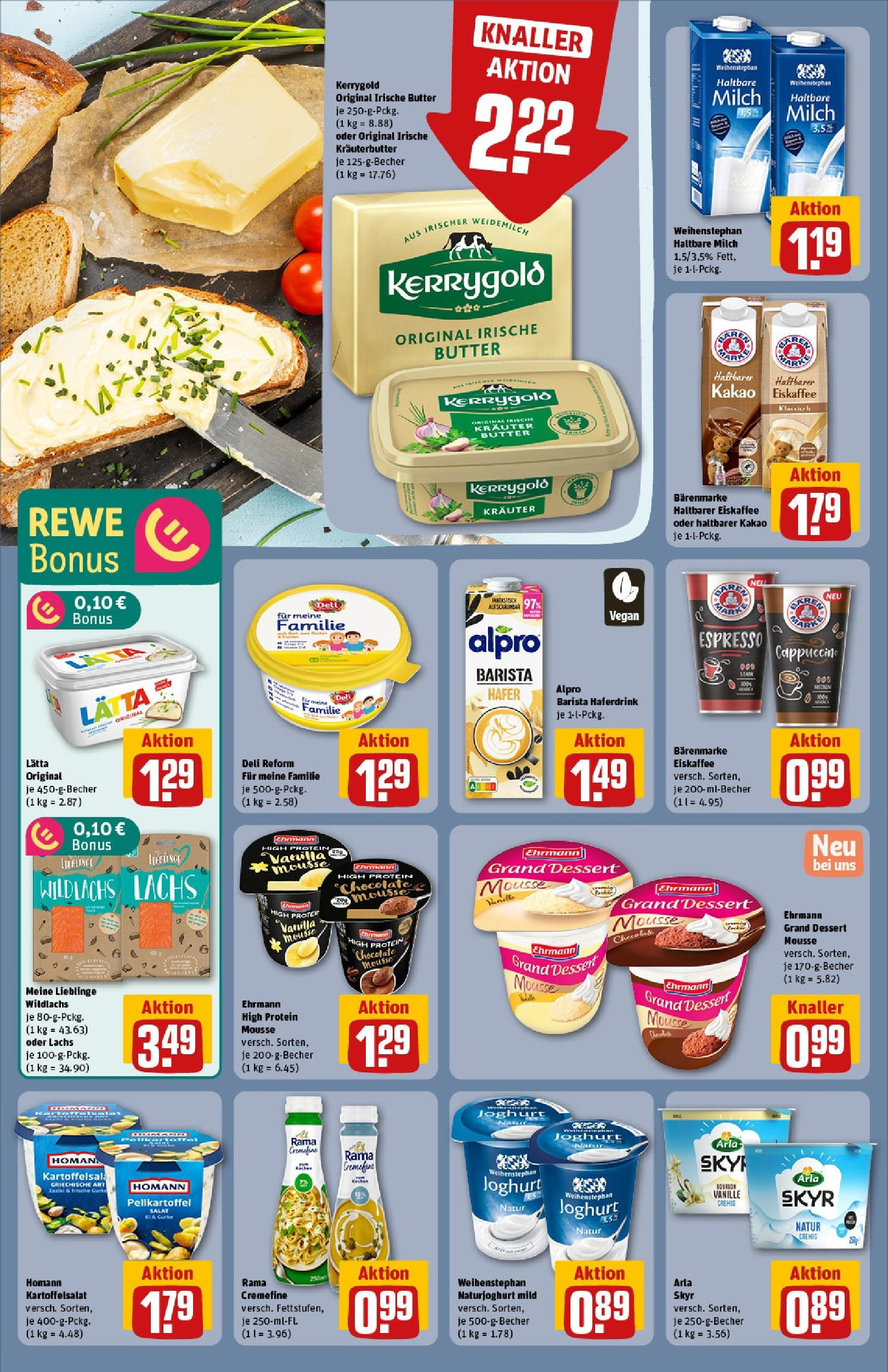 REWE Prospekt ab 15.06.2025 zum Blättern » Angebote | Seite: 14 | Produkte: Joghurt, Haltbare milch, Kräuterbutter, Skyr