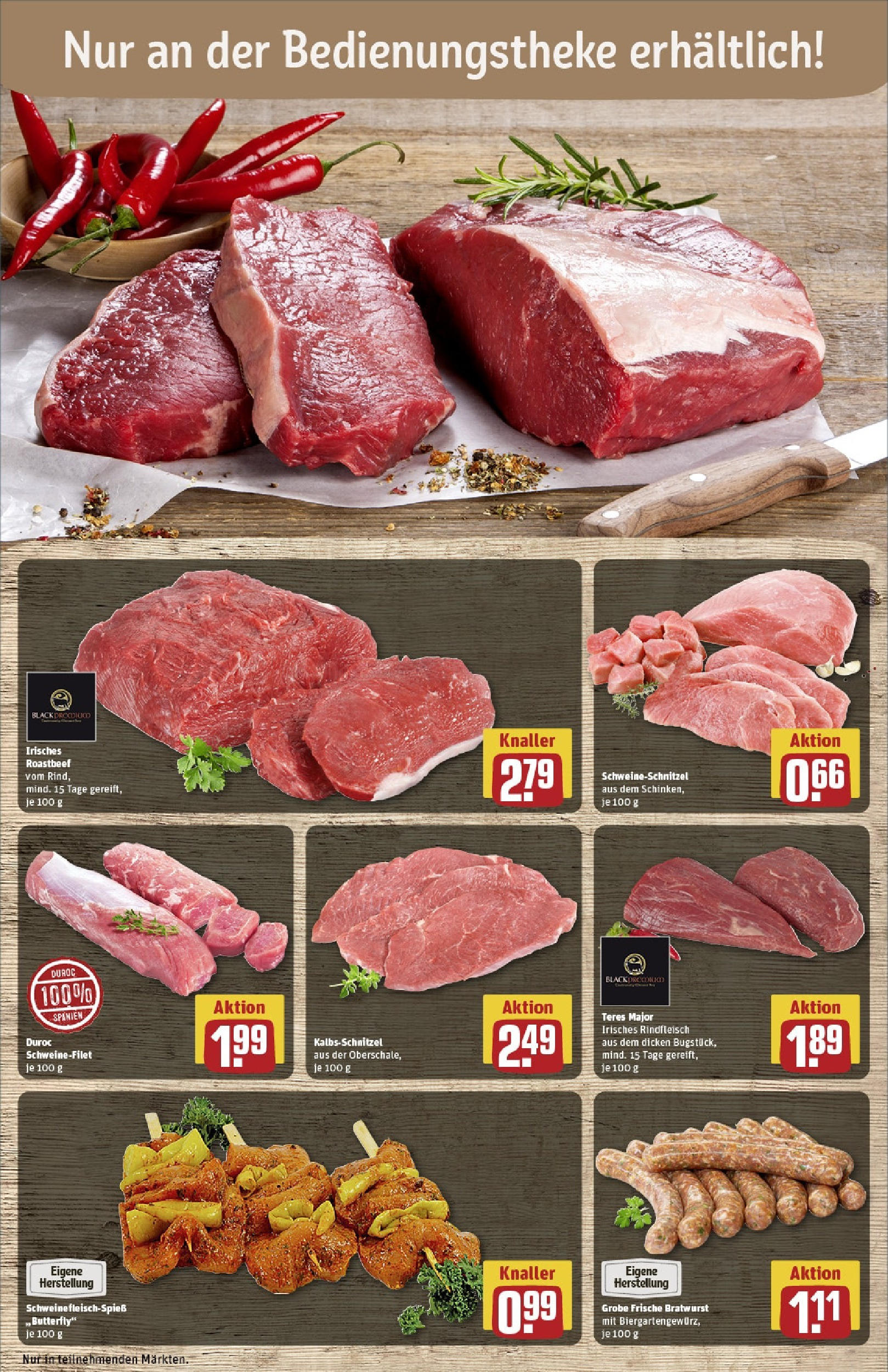 REWE Prospekt ab 15.06.2025 zum Blättern » Angebote | Seite: 10 | Produkte: Bratwurst, Roastbeef, Schweinefilet, Rindfleisch