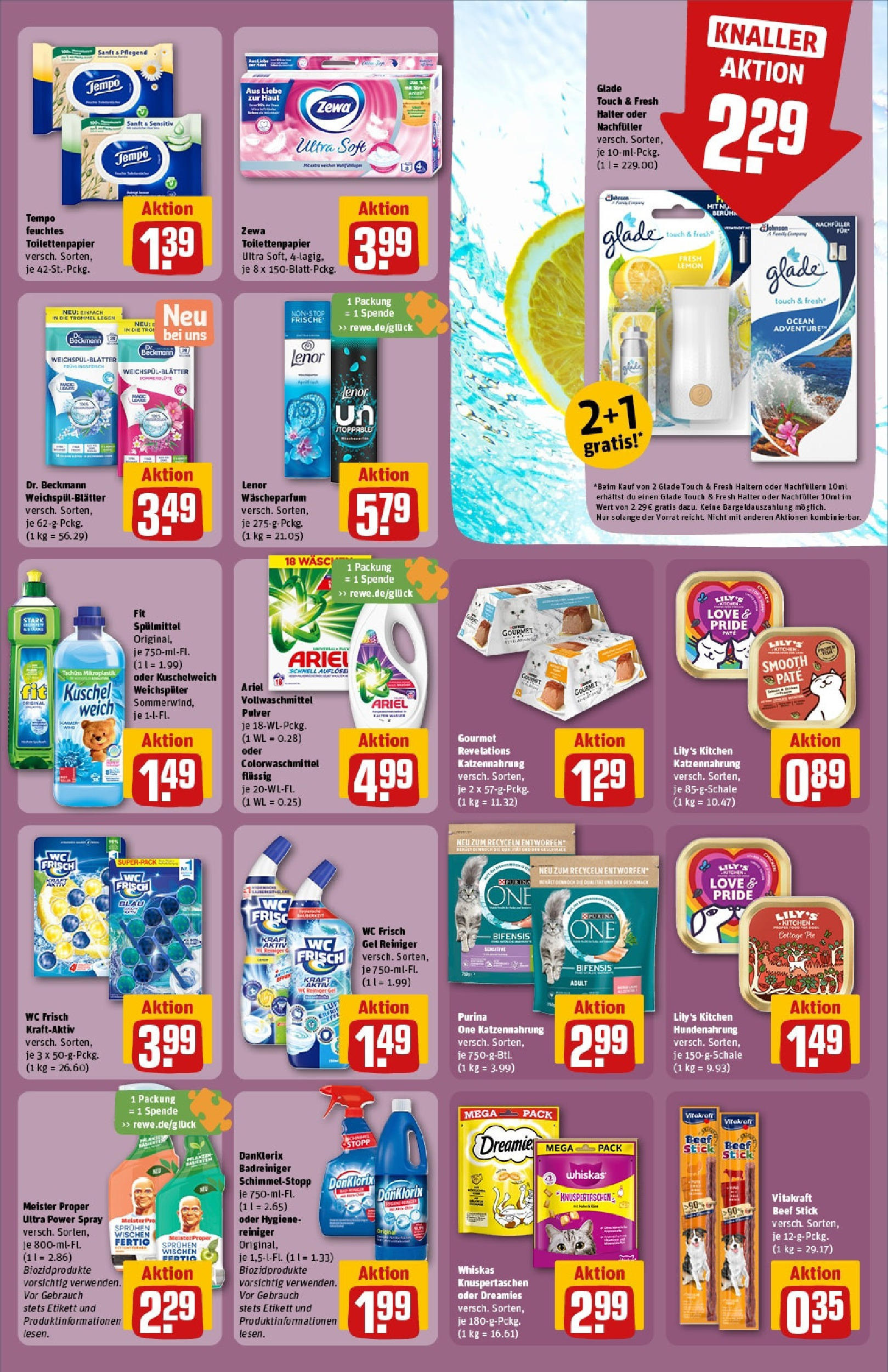 REWE Prospekt ab 15.06.2025 zum Blättern » Angebote | Seite: 29 | Produkte: Purina one, Lenor, Ariel, Zewa