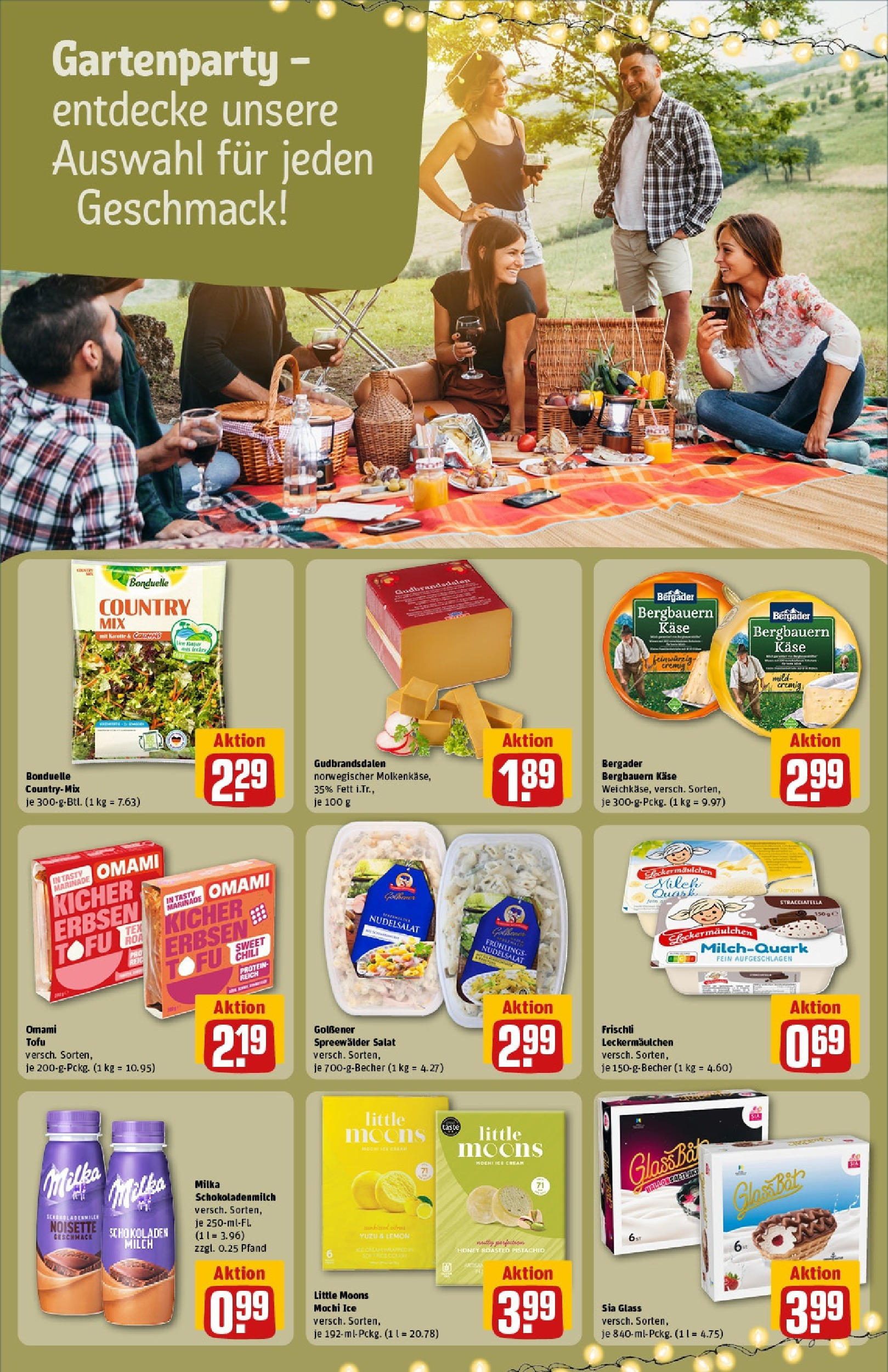 REWE Prospekt ab 15.06.2025 zum Blättern » Angebote | Seite: 18 | Produkte: Milch, Salat, Erbsen, Mochi