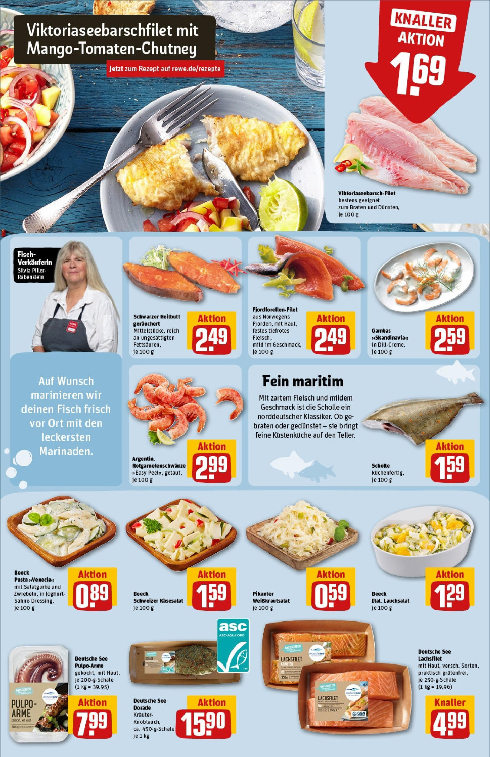 REWE Prospekt ab 15.06.2025 zum Blättern » Angebote | Seite: 14 | Produkte: Dorade, Joghurt, Sahne, Fleisch