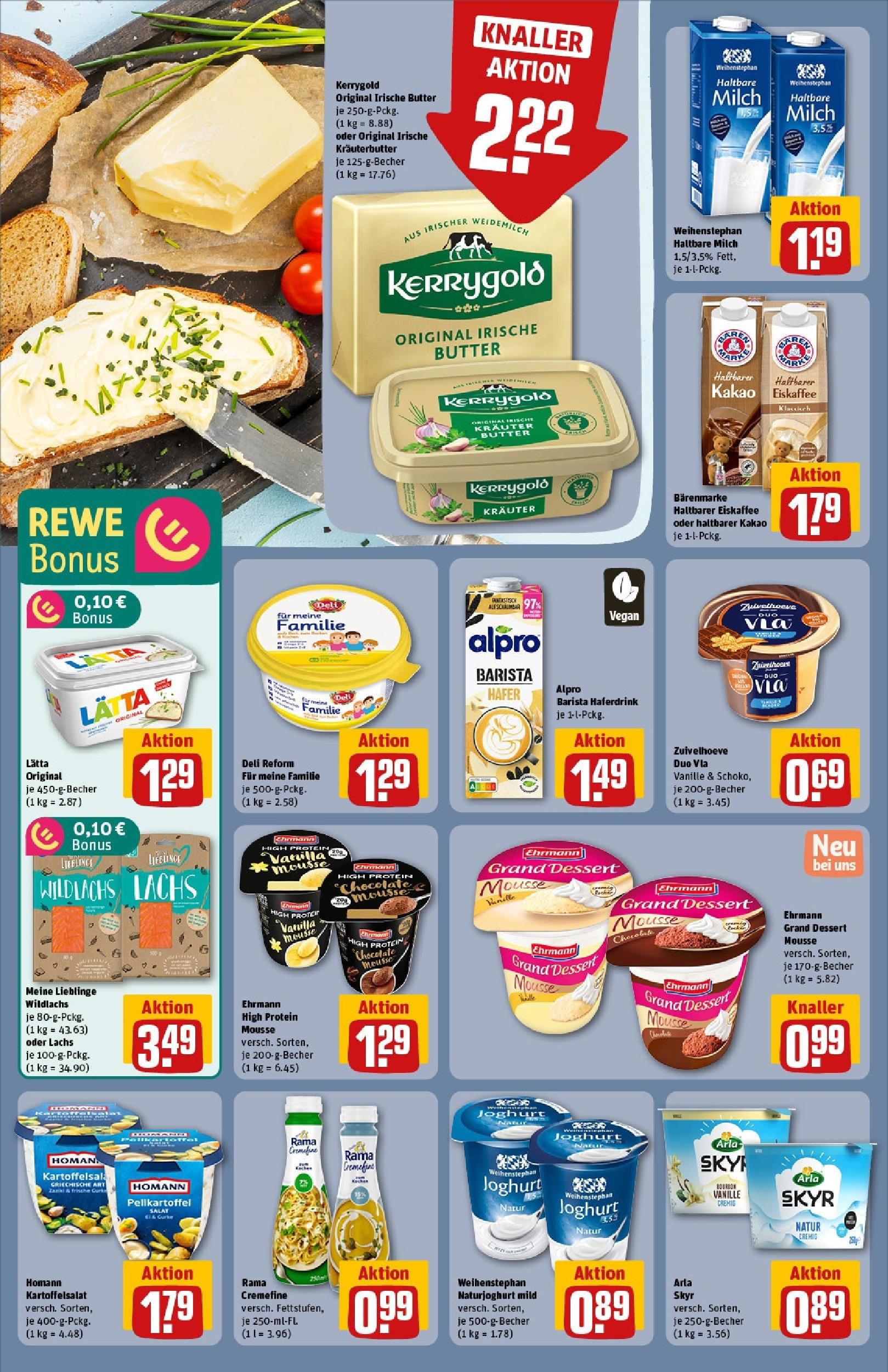 REWE Prospekt ab 15.06.2025 zum Blättern » Angebote | Seite: 16 | Produkte: Margarine, Rama cremefine, Skyr, Salat