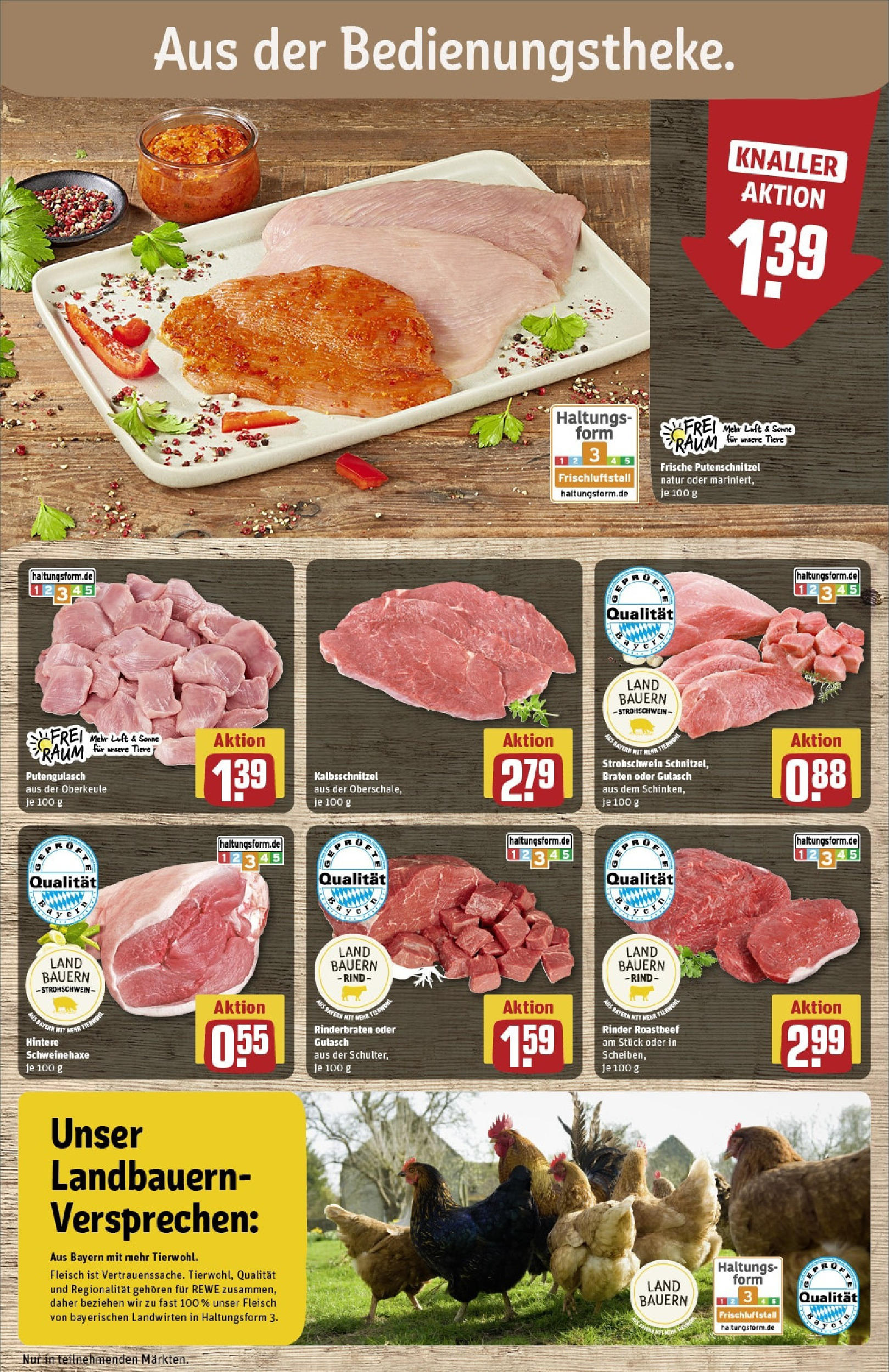 REWE Prospekt ab 15.06.2025 zum Blättern » Angebote | Seite: 10 | Produkte: Roastbeef, Gulasch, Putenschnitzel, Fleisch