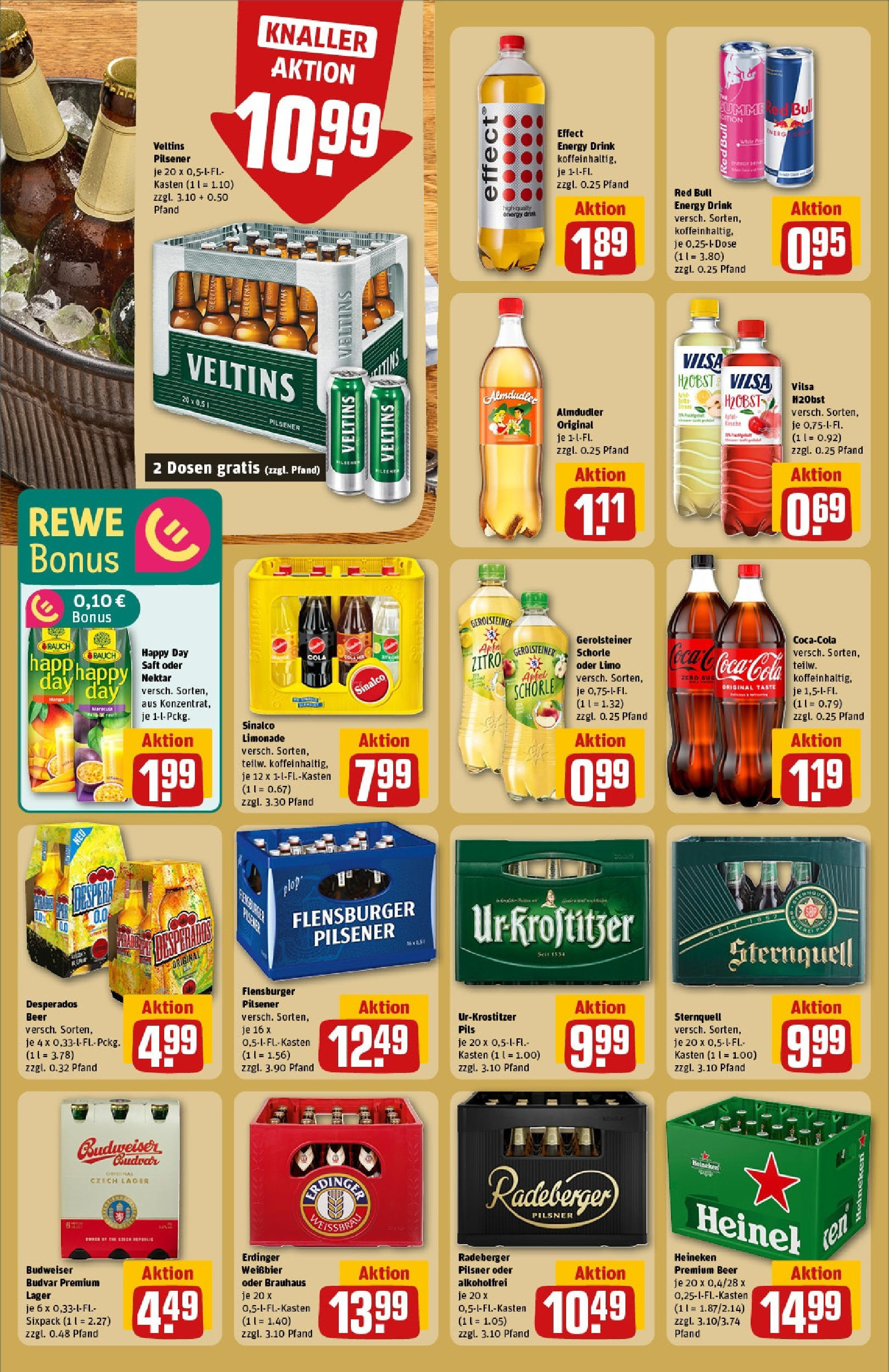 REWE Prospekt ab 15.06.2025 zum Blättern » Angebote | Seite: 22 | Produkte: Red bull, Flensburger, Heineken, Saft